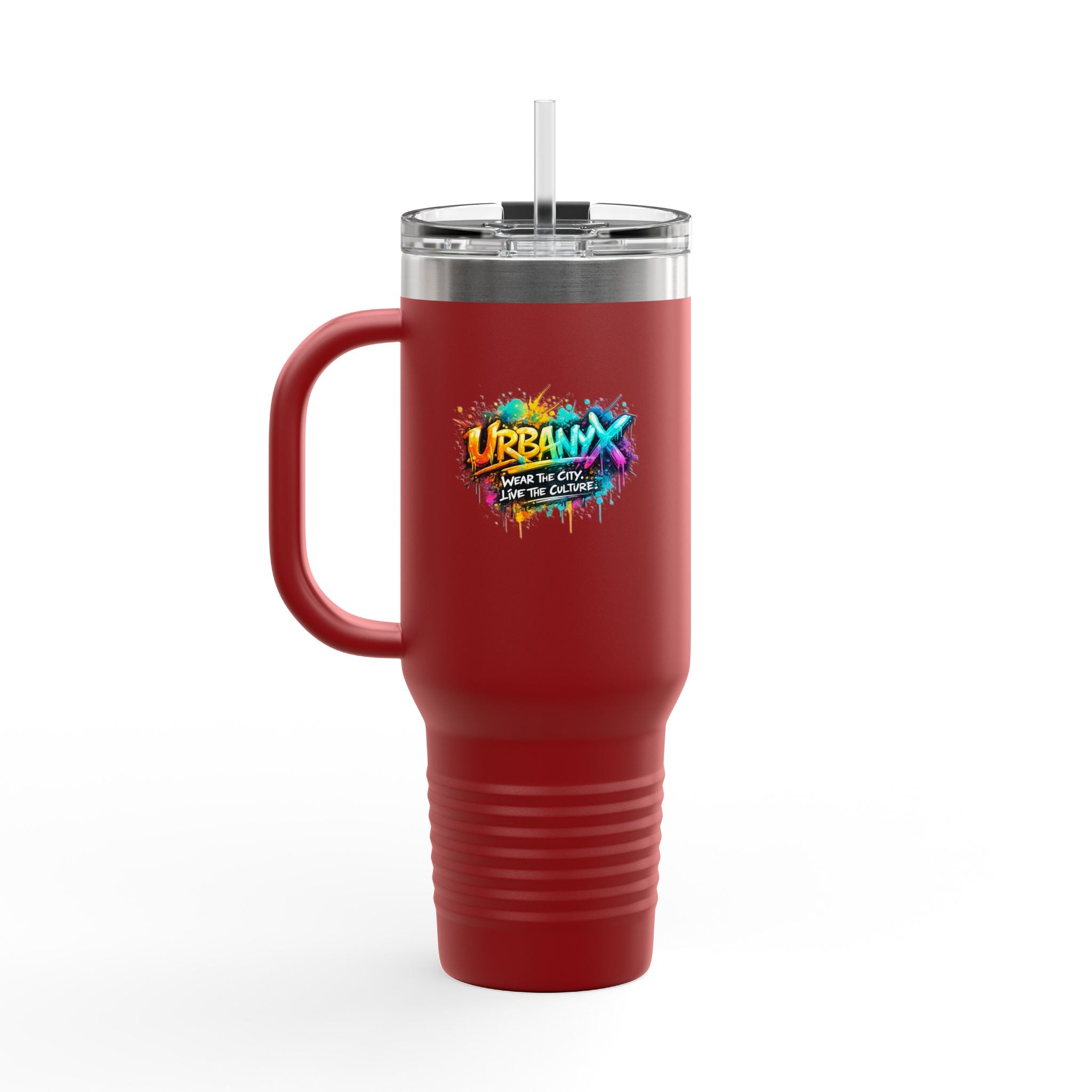 Urbanyx 40oz Insulated Travel Mug — Urban Graffiti 'Urban X' Colorful Logo