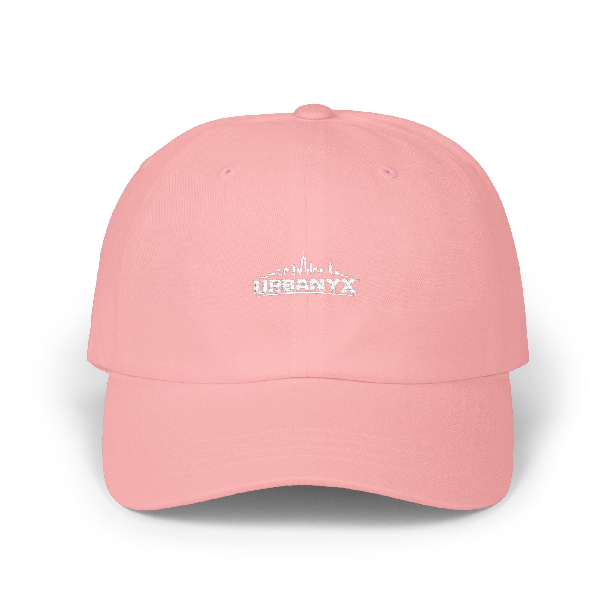 Urbanyx Dad Cap — Minimalist White Skyline Embroidered Hat