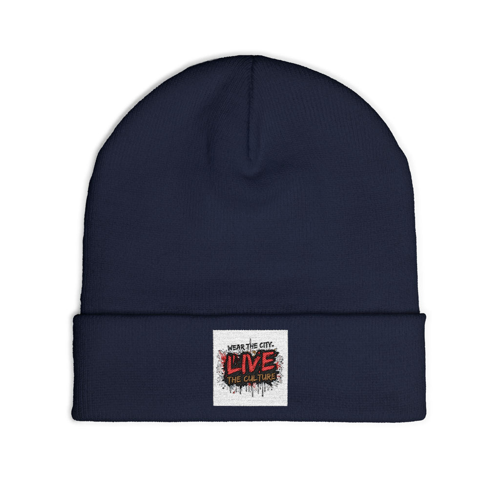 Embroidered 'Live the Culture' Knit Beanie – Urban Streetwear Winter Hat