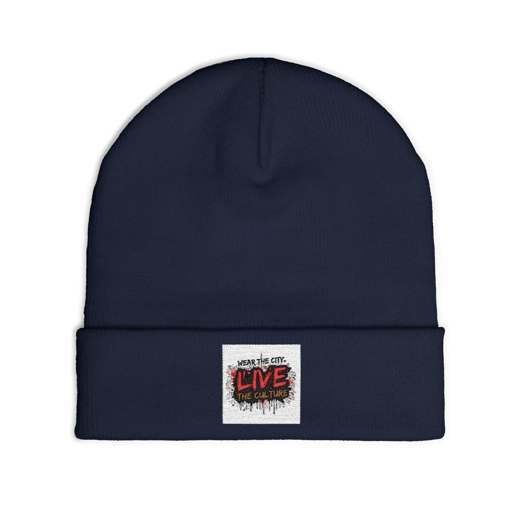 Embroidered 'Live the Culture' Knit Beanie – Urban Streetwear Winter Hat