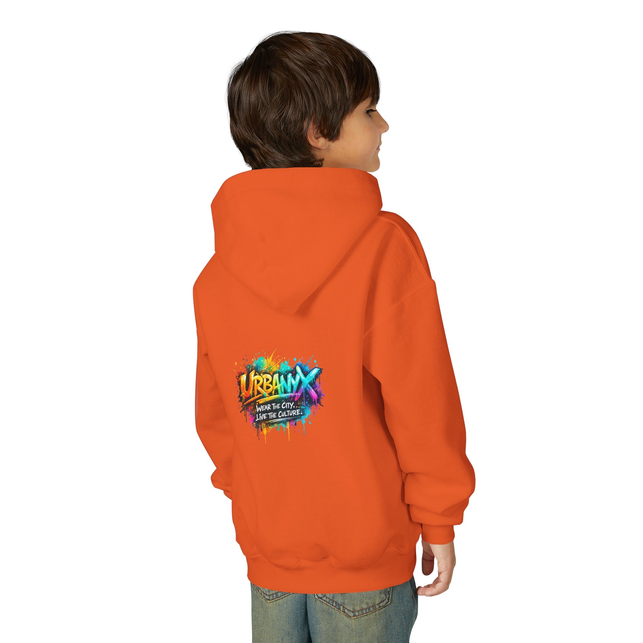 Urbanyx Youth Hoodie — UrbanX Graffiti Logo Sweatshirt (Color Splash)