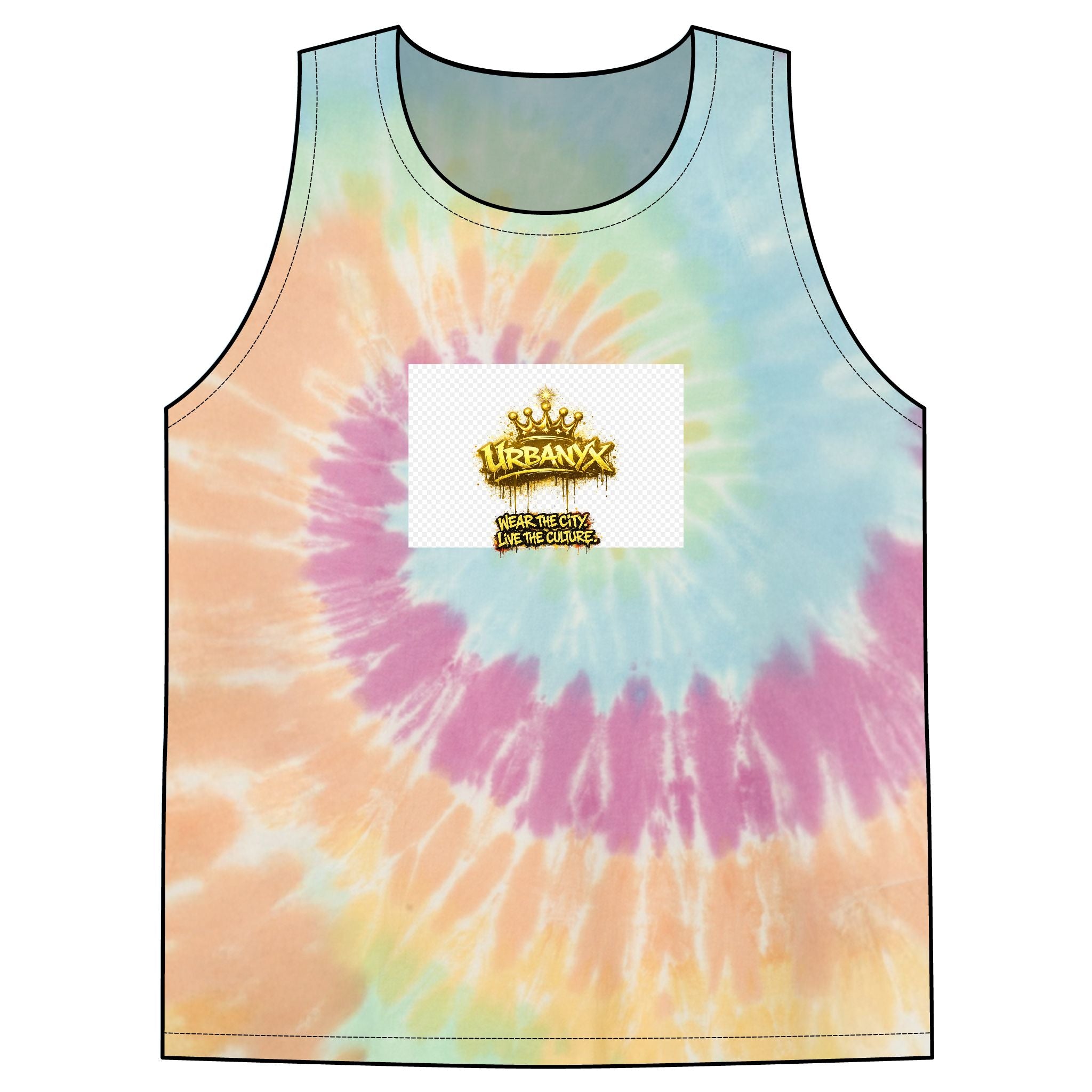 UrbanyXTie-Dye Tank Top — Retro Spiral Pastel Beachwear
