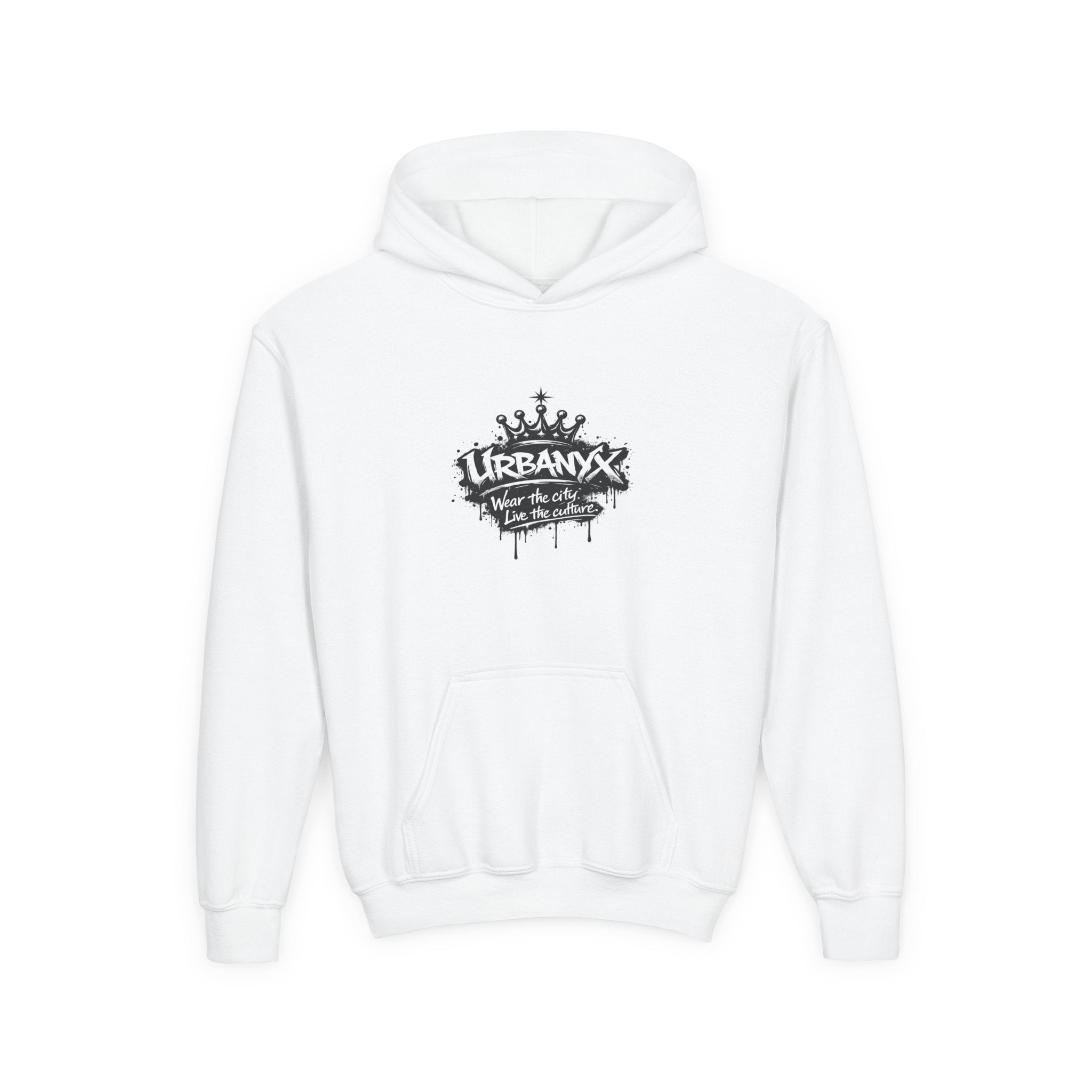 UrbanyX Youth Hoodie — UrbanX Graffiti Crown "Wear the City, Live the Culture" Streetwear
