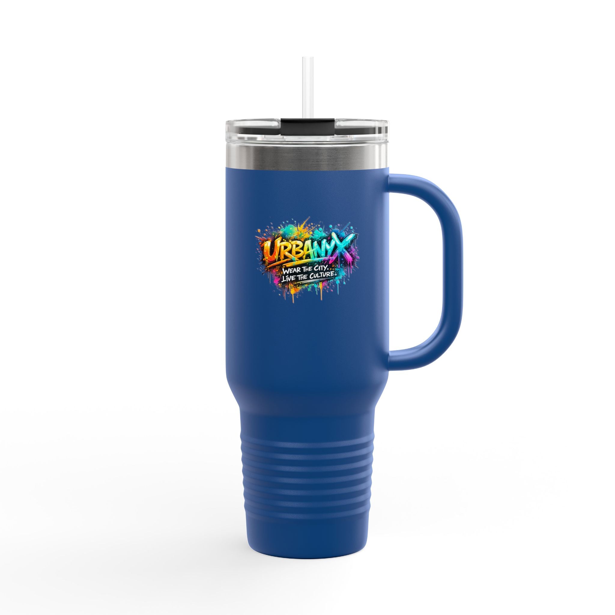 Urbanyx 40oz Insulated Travel Mug — Urban Graffiti 'Urban X' Colorful Logo