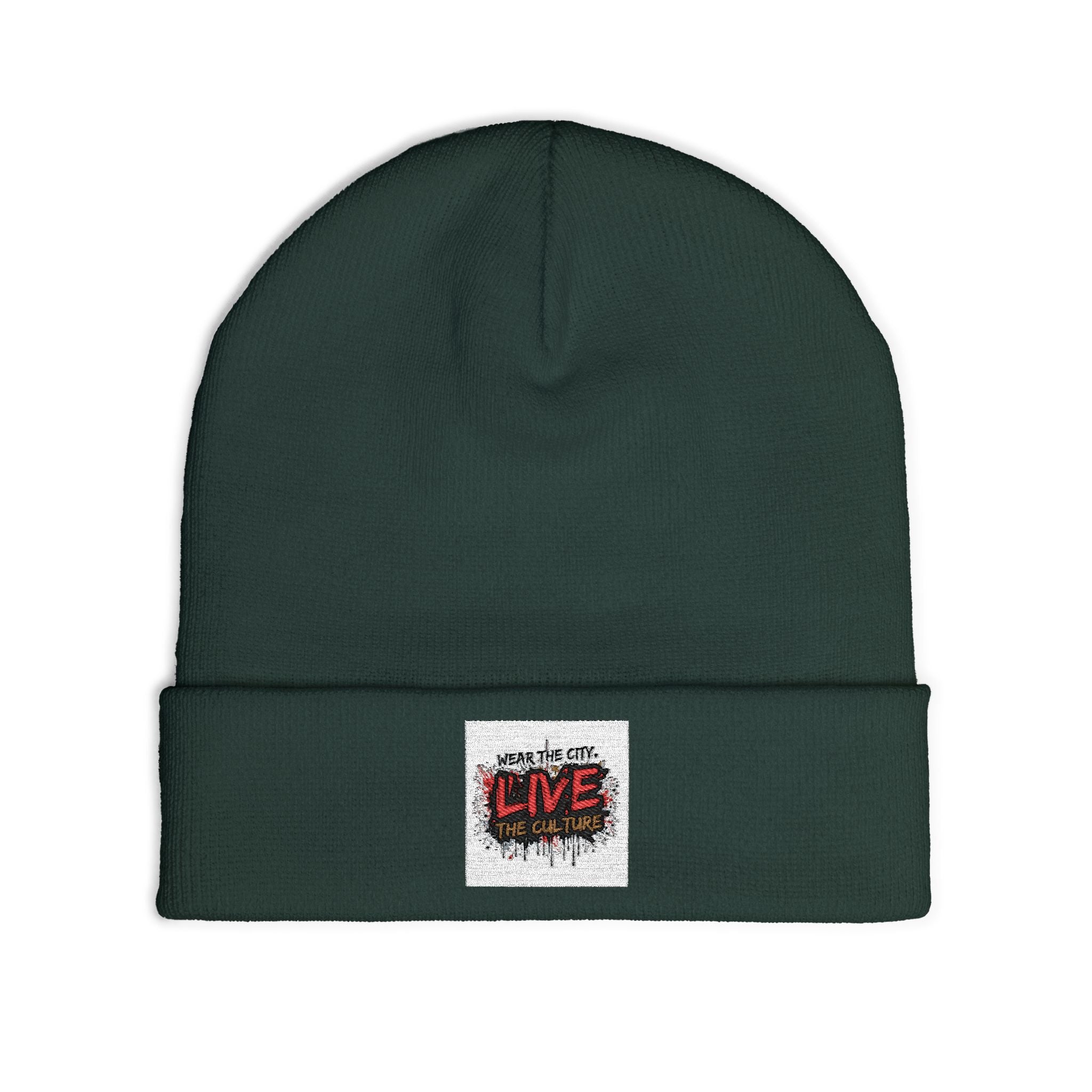 Embroidered 'Live the Culture' Knit Beanie – Urban Streetwear Winter Hat