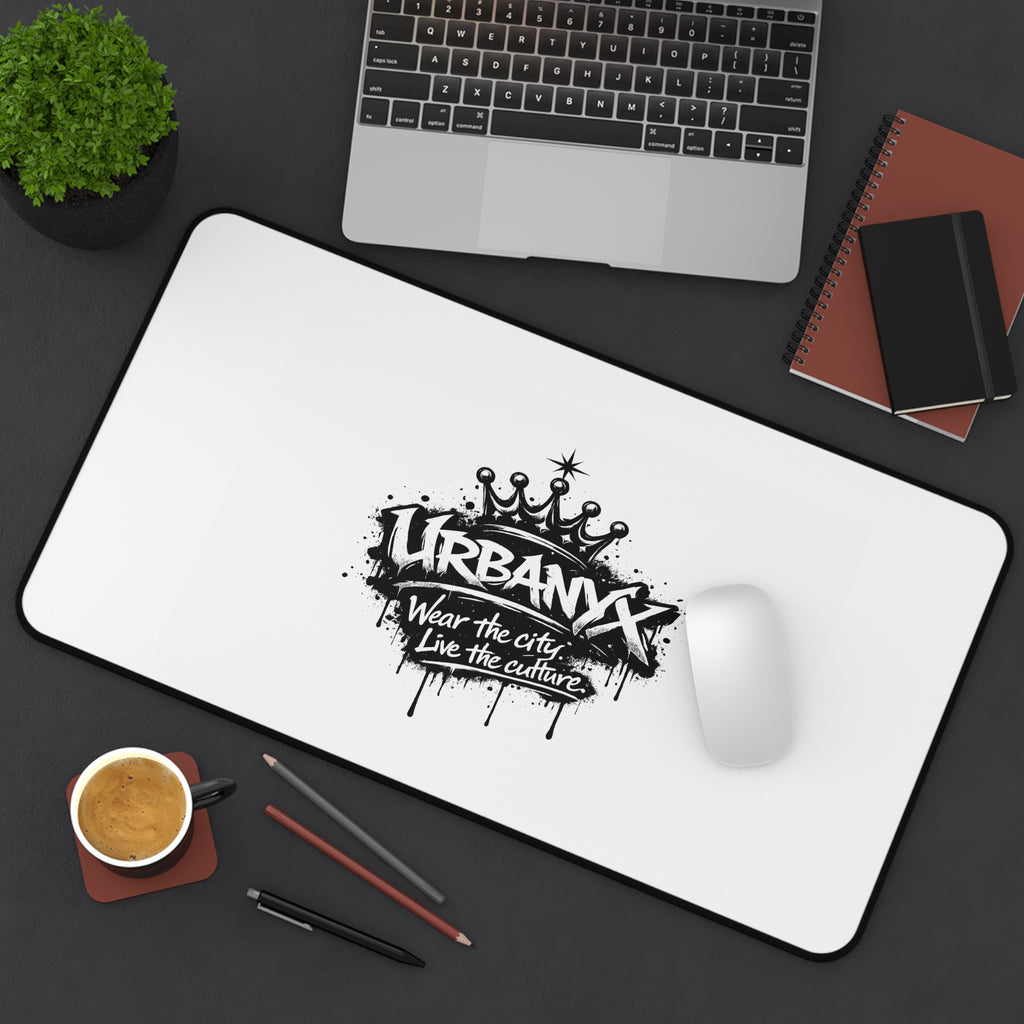 Urbanyx  Crown Desk Mat — Graffiti Logo Mouse Pad for Gamers & Creatives