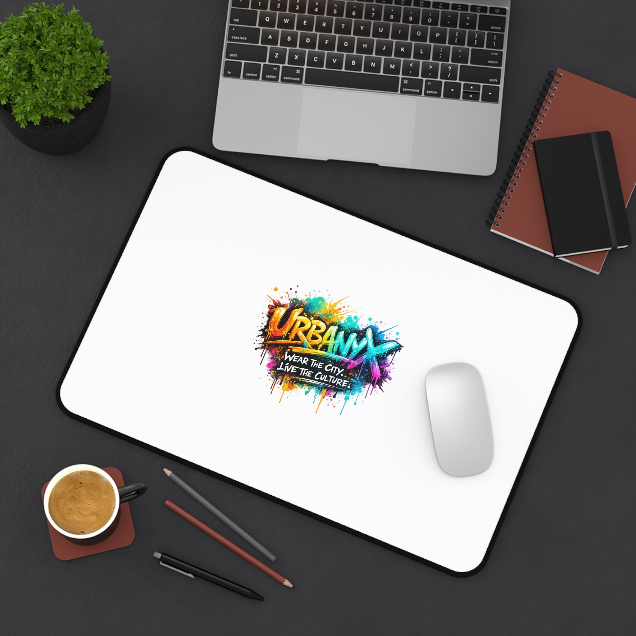 Urbanyx Graffiti Desk Mat — 'Wear the City, Live the Culture' Large Mouse Pad