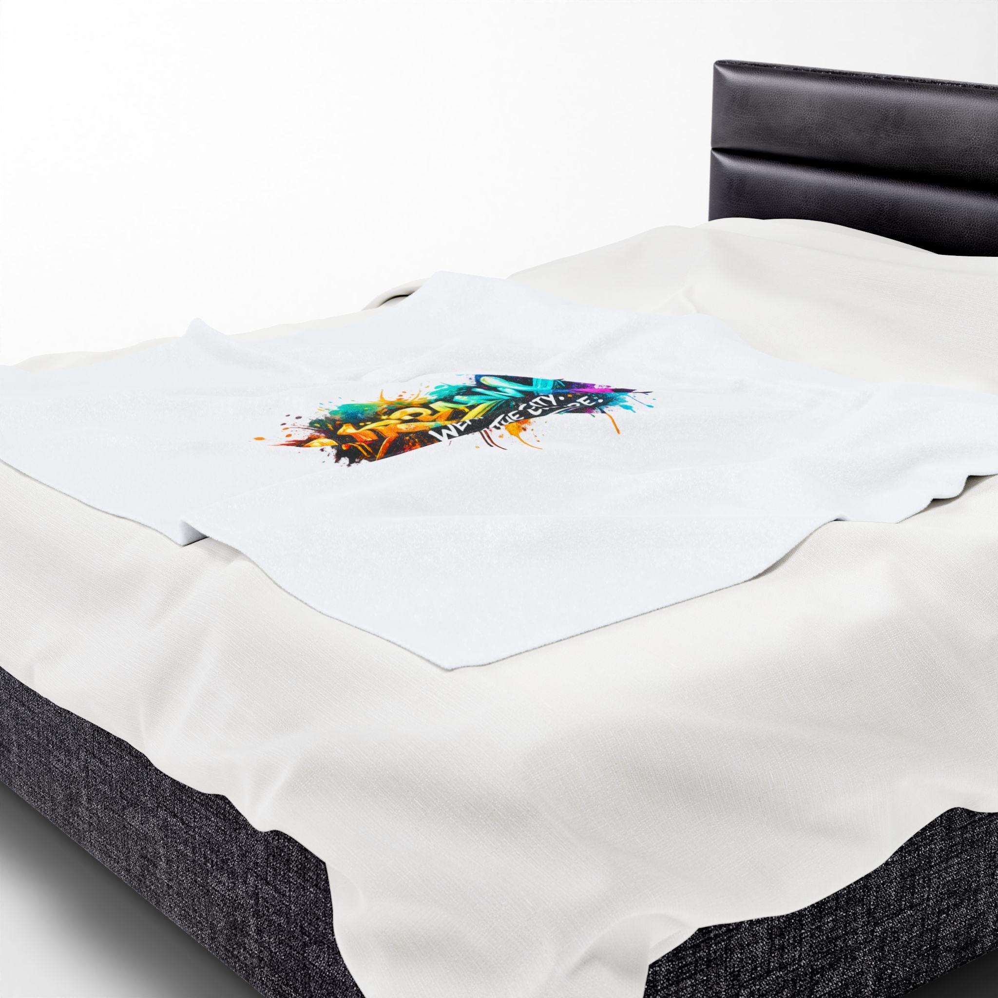 Urbanyx Graffiti Velveteen Plush Blanket — 'Wear the City, Live the Culture' Cozy Throw