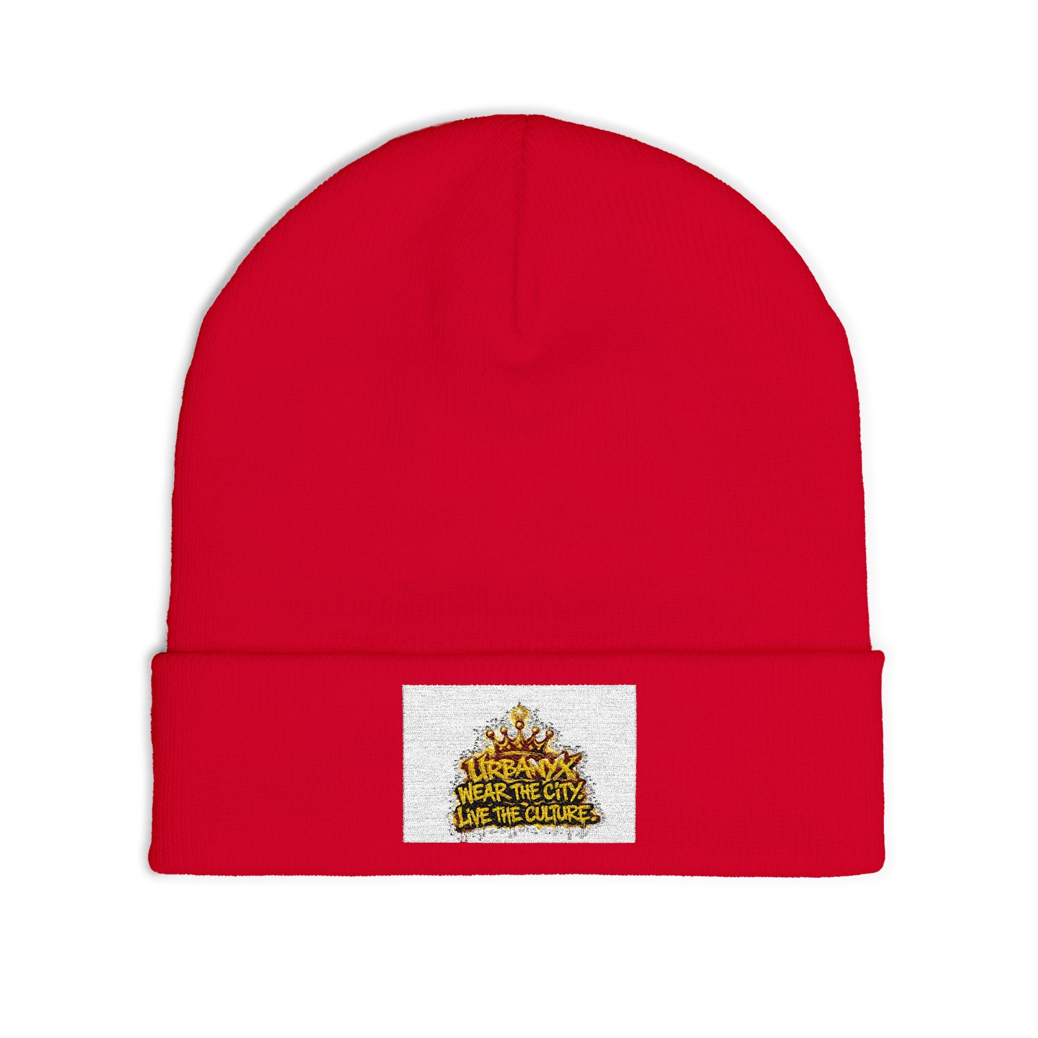 Urbanyx Embroidered Crown Knit Beanie — "Save the Cats, Save the Culture"