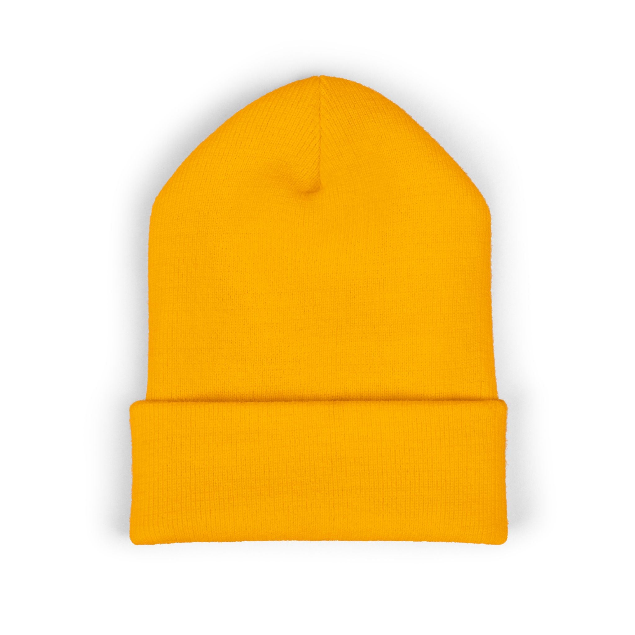 Urbanyx Embroidered Fire Patch Cuffed Beanie — Cozy White Knit Winter Hat