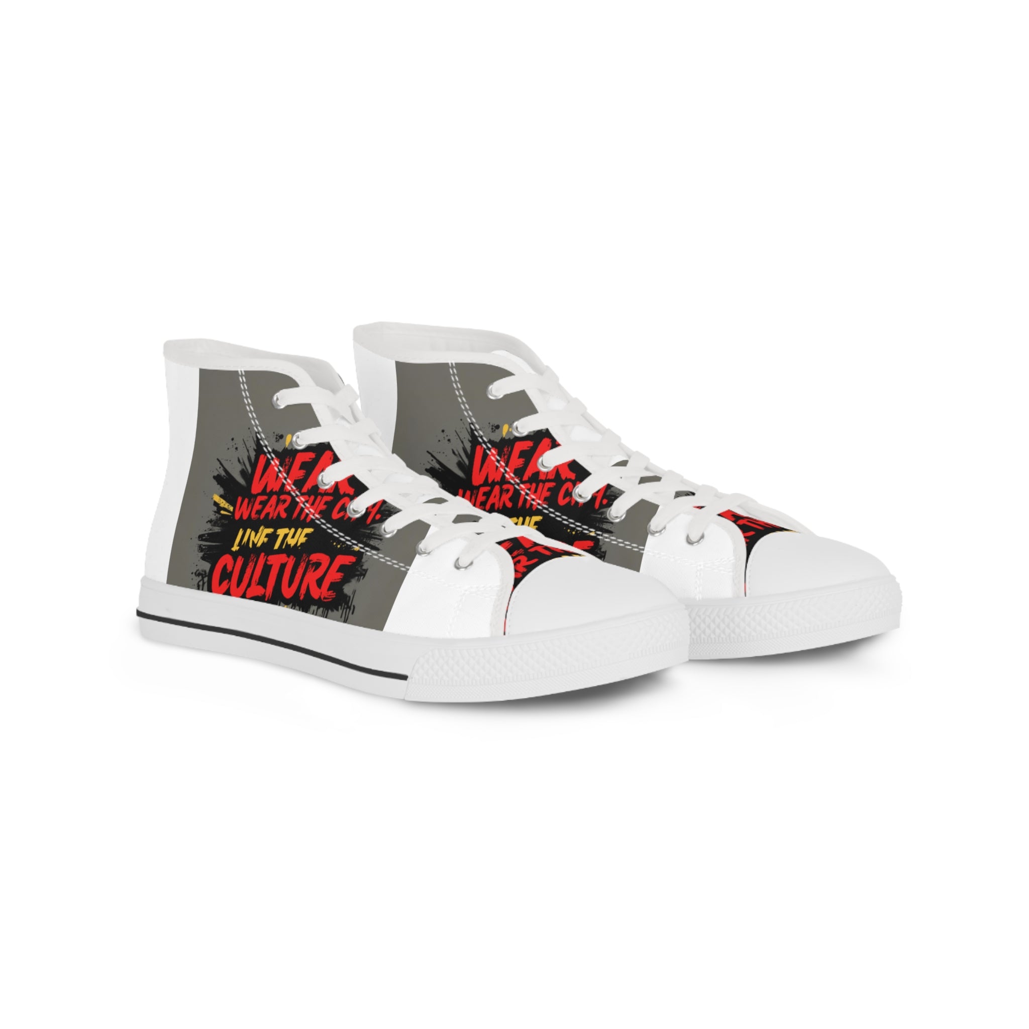High Top Sneakers — "I Wear Art in the Culture" Bold Streetwear Design