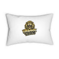 Lumbar Pillow — UrbanX Lion Logo & “Wear the City, Live the Culture” Street Art Accent