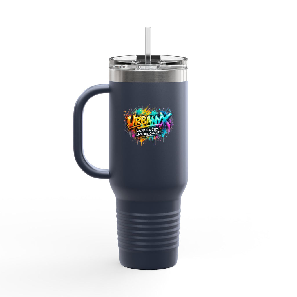 Urbanyx 40oz Insulated Travel Mug — Urban Graffiti 'Urban X' Colorful Logo