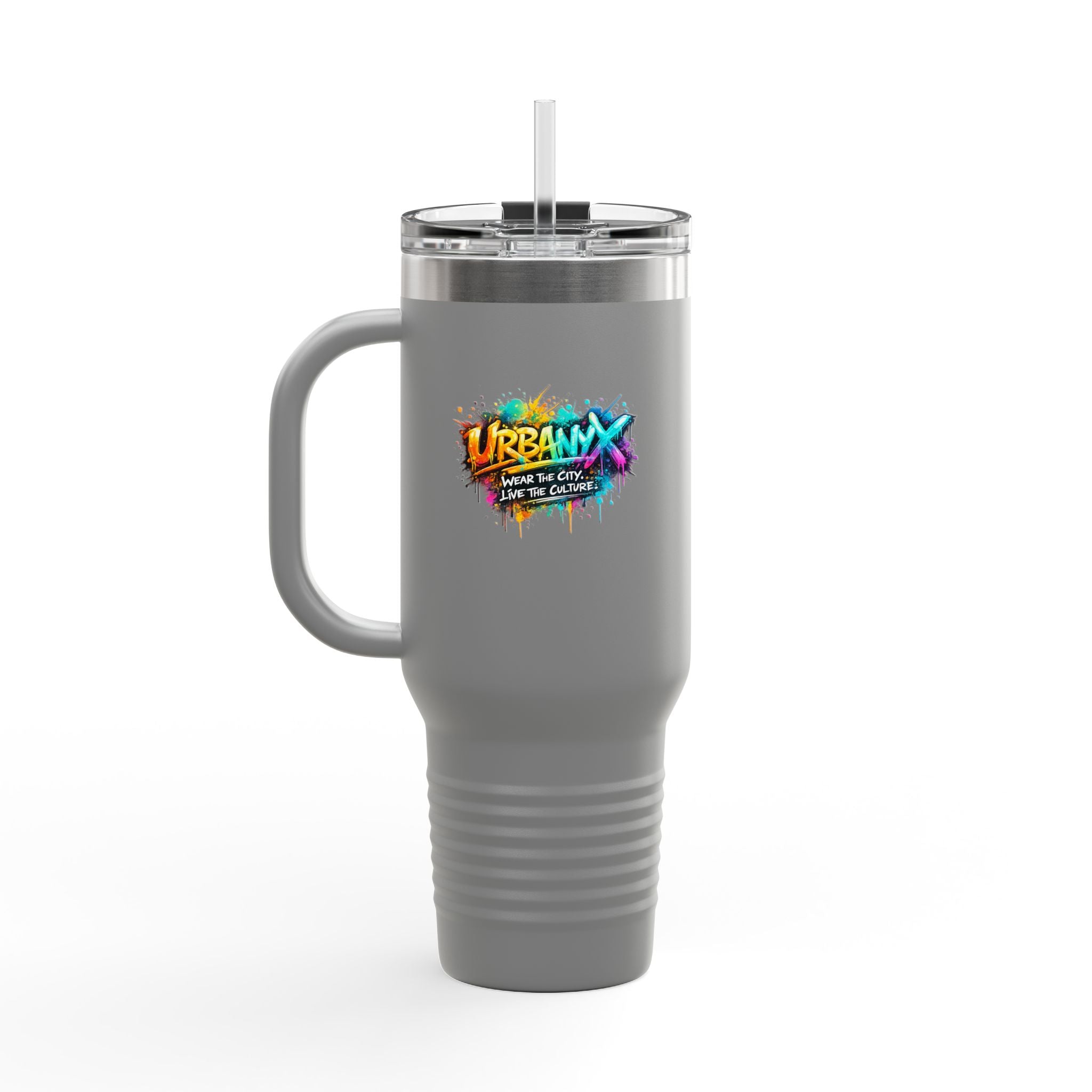 Urbanyx 40oz Insulated Travel Mug — Urban Graffiti 'Urban X' Colorful Logo