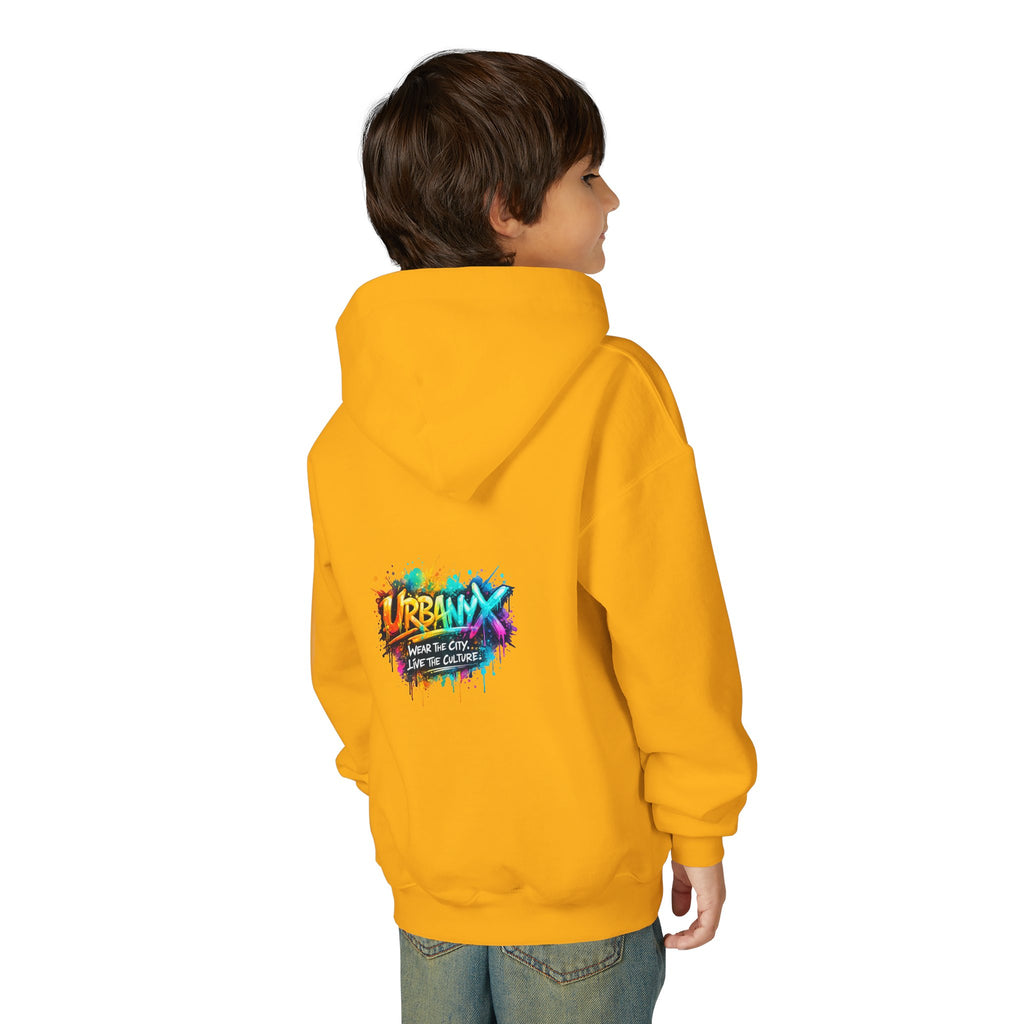 Urbanyx Youth Hoodie — UrbanX Graffiti Logo Sweatshirt (Color Splash)