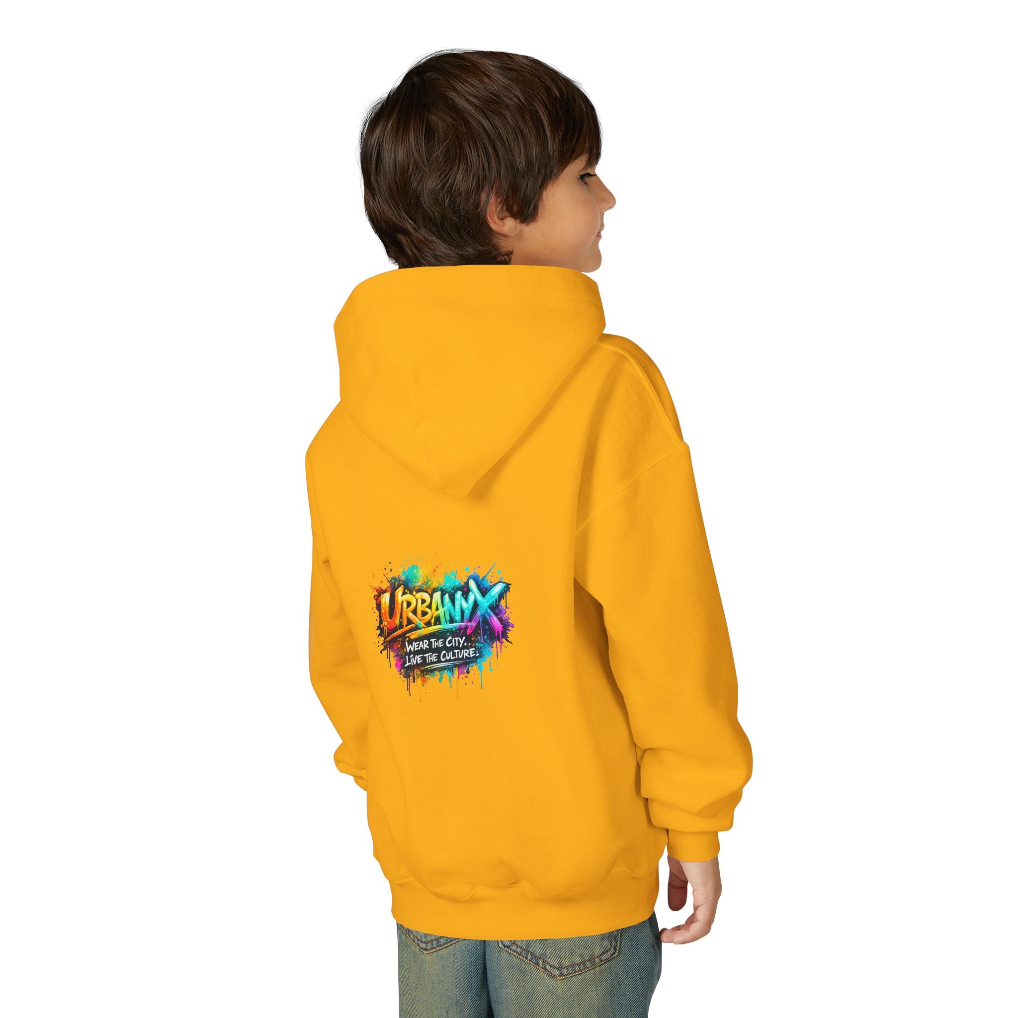 Urbanyx Youth Hoodie — UrbanX Graffiti Logo Sweatshirt (Color Splash)