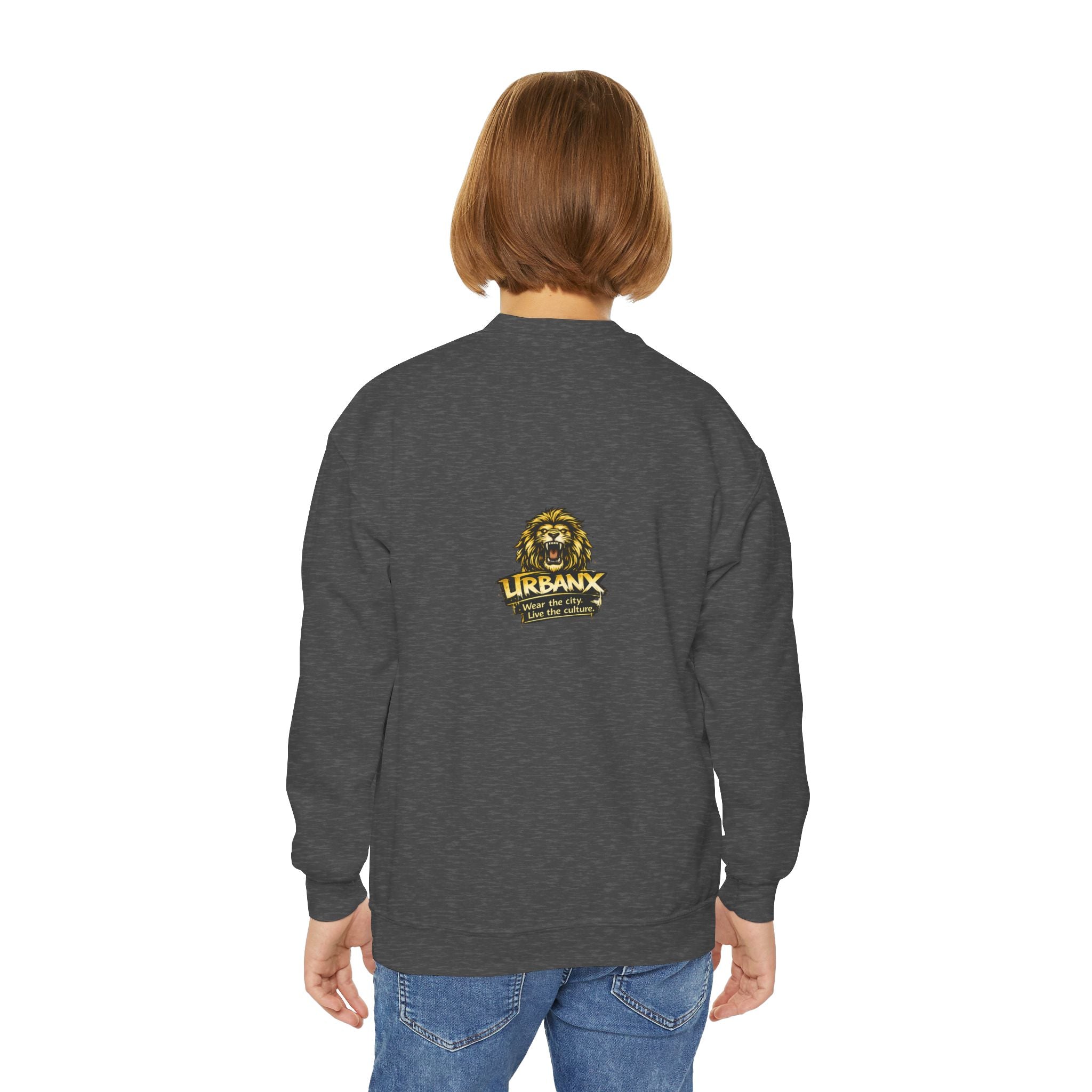 Urbanyx Youth Crewneck Sweatshirt - Colorful Urban Graffiti Logo Crew