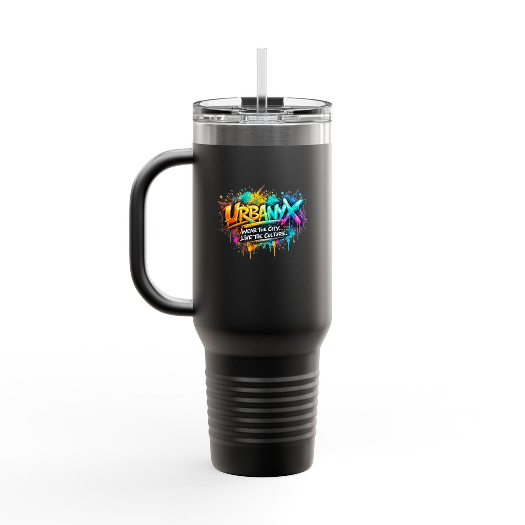 Urbanyx 40oz Insulated Travel Mug — Urban Graffiti 'Urban X' Colorful Logo