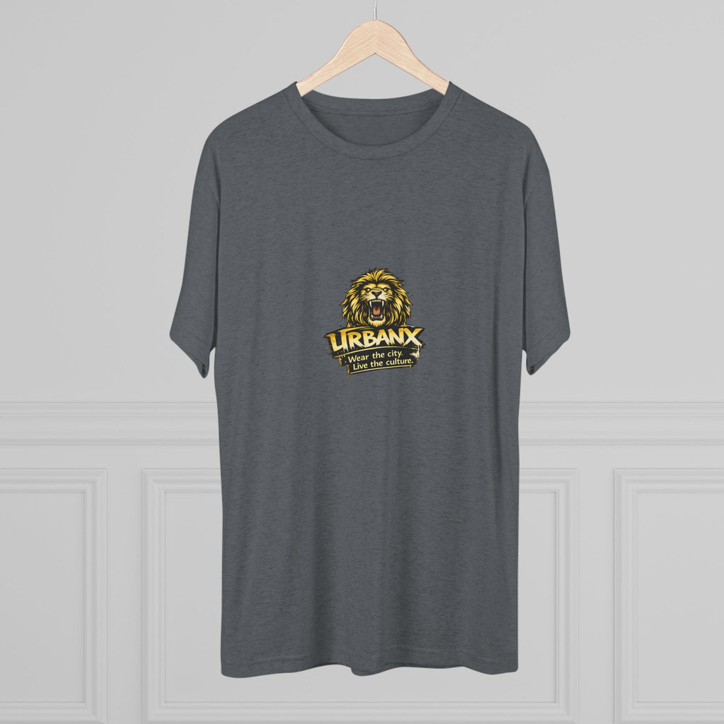 UrbanyX Lion Emblem Tee — "URBANX" Vintage Lion Logo Crew Shirt