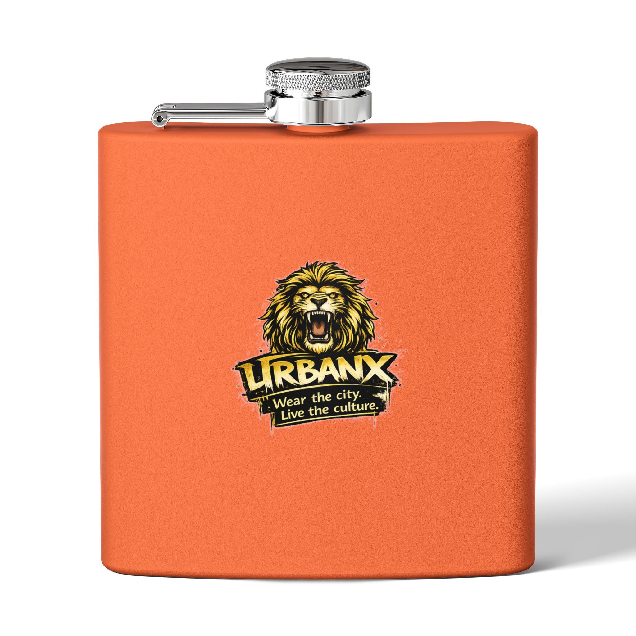 Urbanyx Flask — UrbanX Lion Logo 6oz Stainless Steel Hip Flask