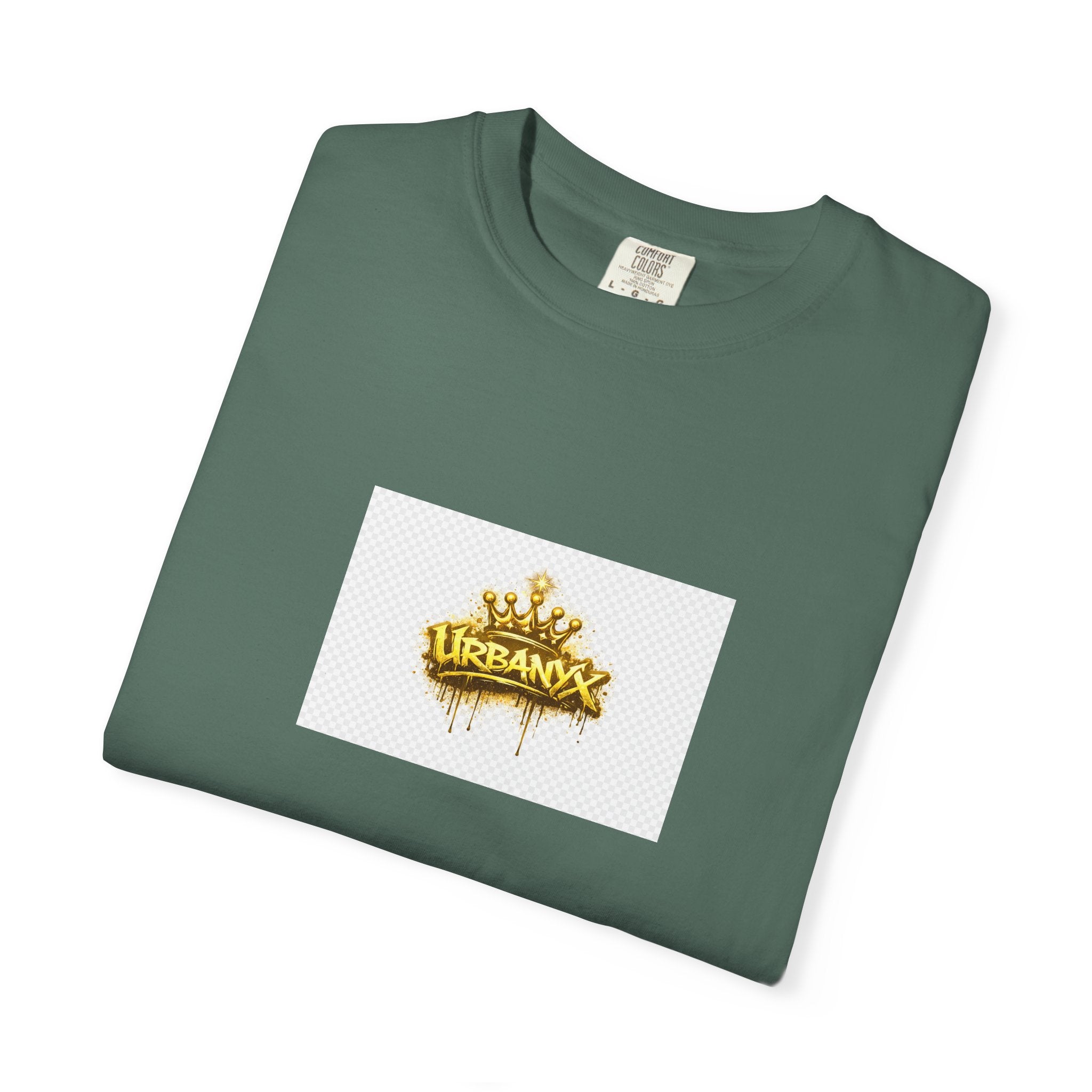 Crowned Urbanaxy Logo T-Shirt — Gold Drip Streetwear Tee