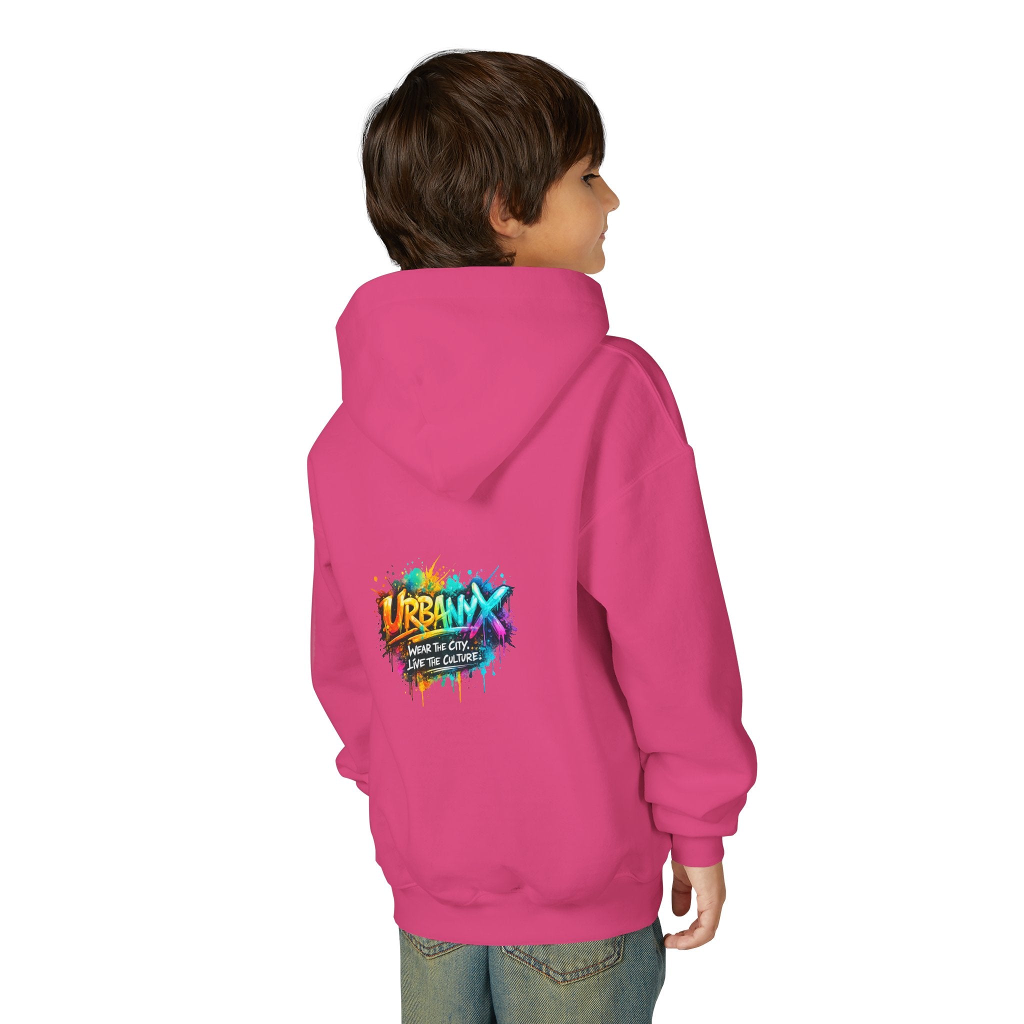 Urbanyx Youth Hoodie — UrbanX Graffiti Logo Sweatshirt (Color Splash)