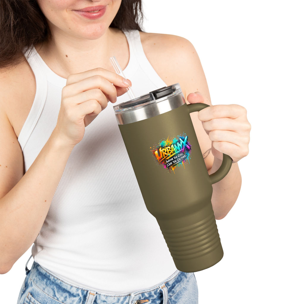 Urbanyx 40oz Insulated Travel Mug — Urban Graffiti 'Urban X' Colorful Logo