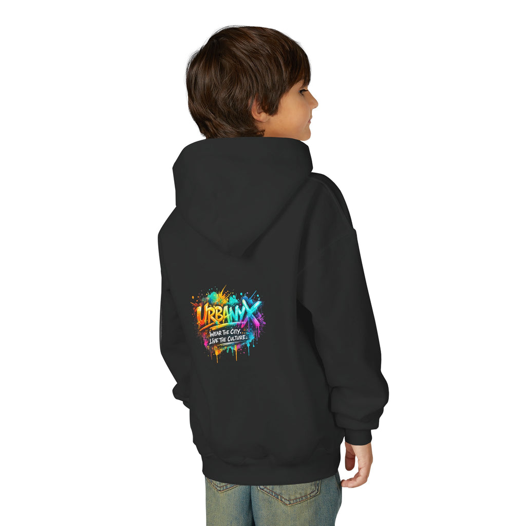 Urbanyx Youth Hoodie — UrbanX Graffiti Logo Sweatshirt (Color Splash)
