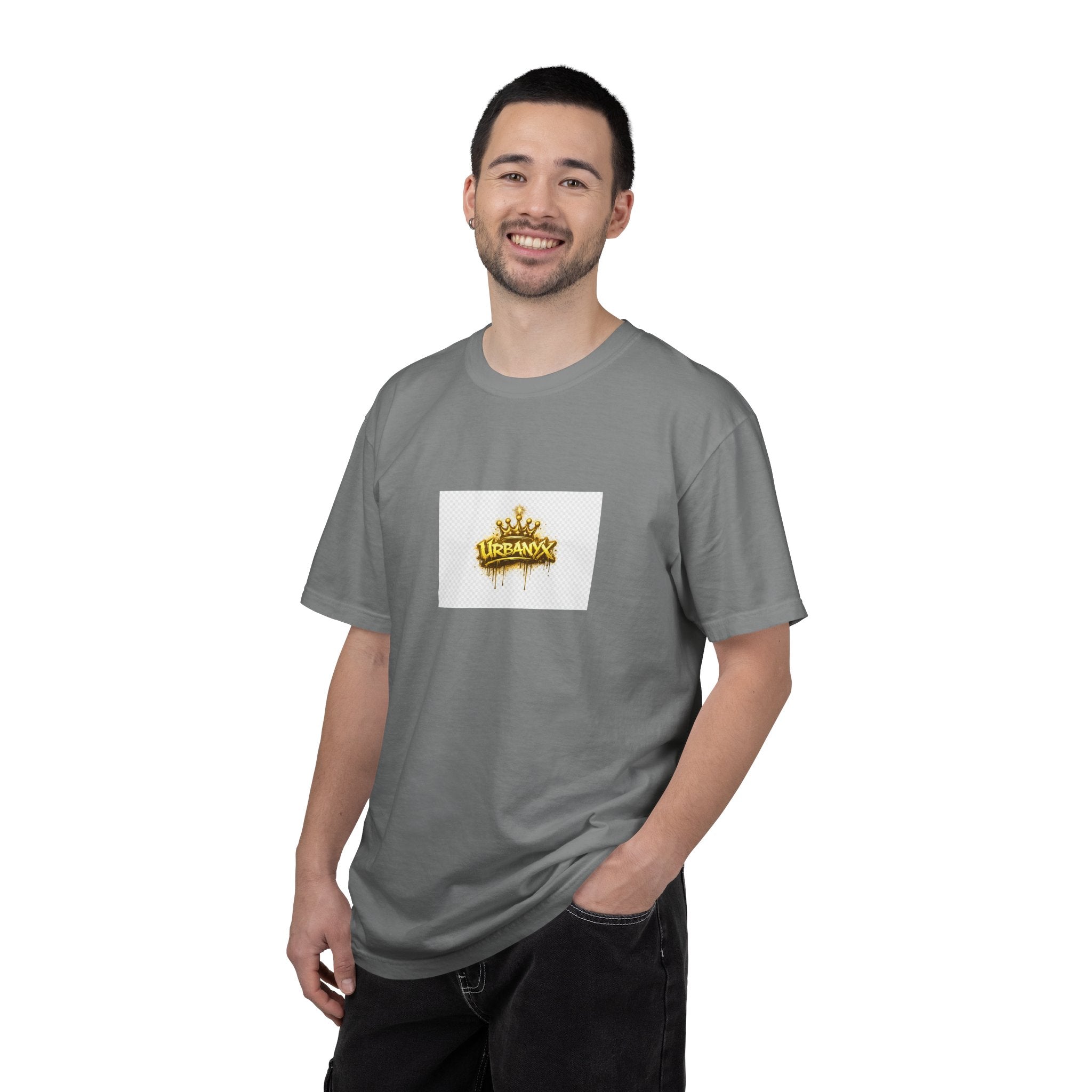 Crowned Urbanaxy Logo T-Shirt — Gold Drip Streetwear Tee