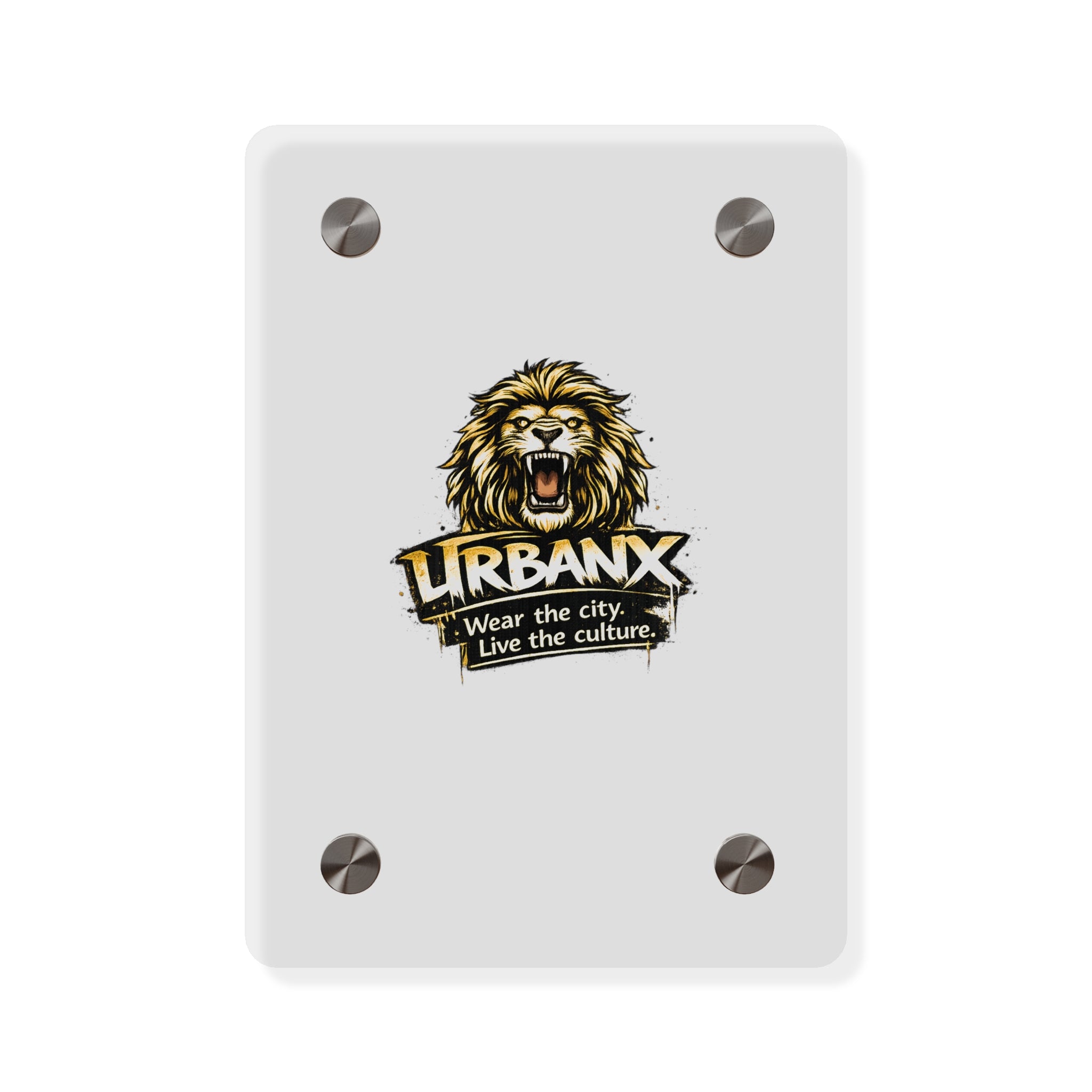 Urbanyx Acrylic Wall Art Panel — UrbanX Roaring Lion Logo Decor