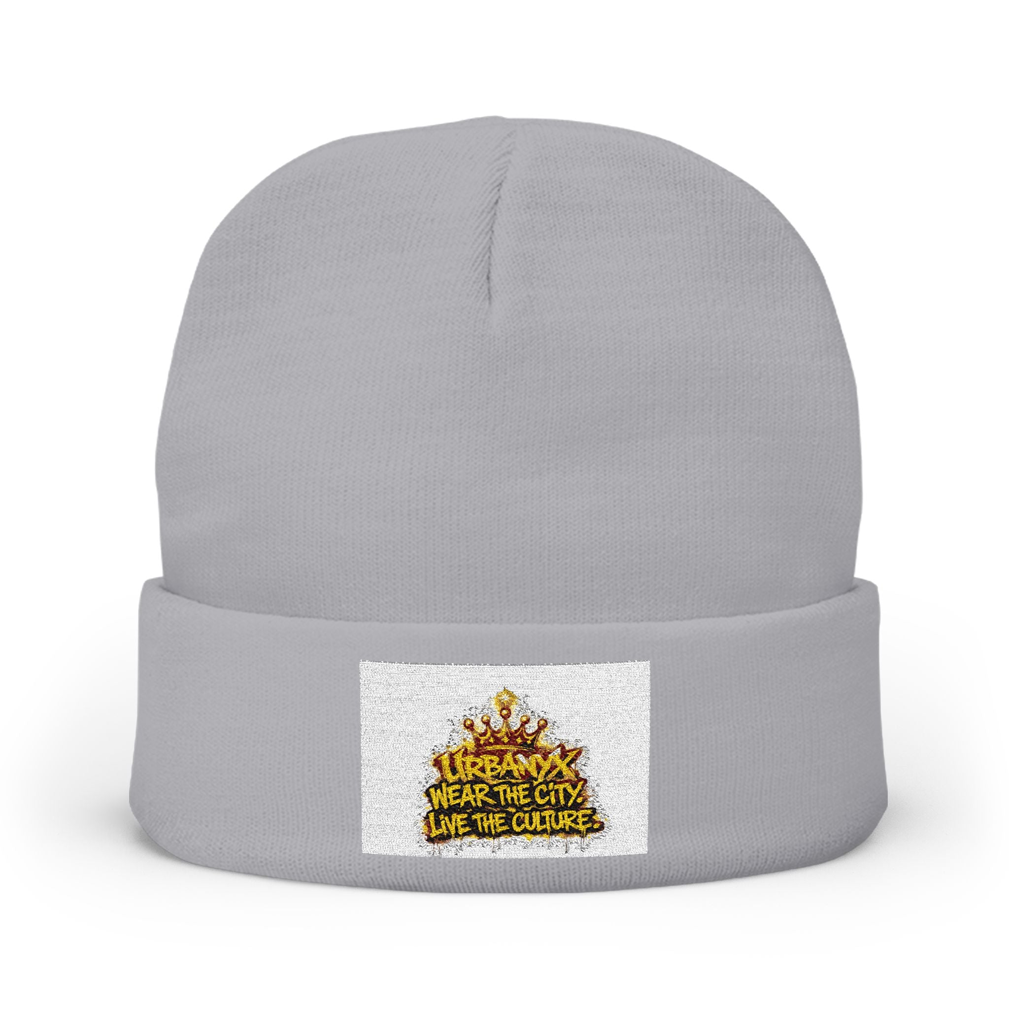 Urbanyx Embroidered Crown Knit Beanie — "Save the Cats, Save the Culture"