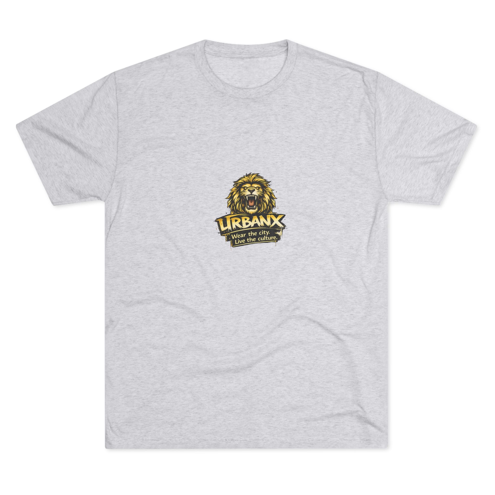 UrbanyX Lion Emblem Tee — "URBANX" Vintage Lion Logo Crew Shirt