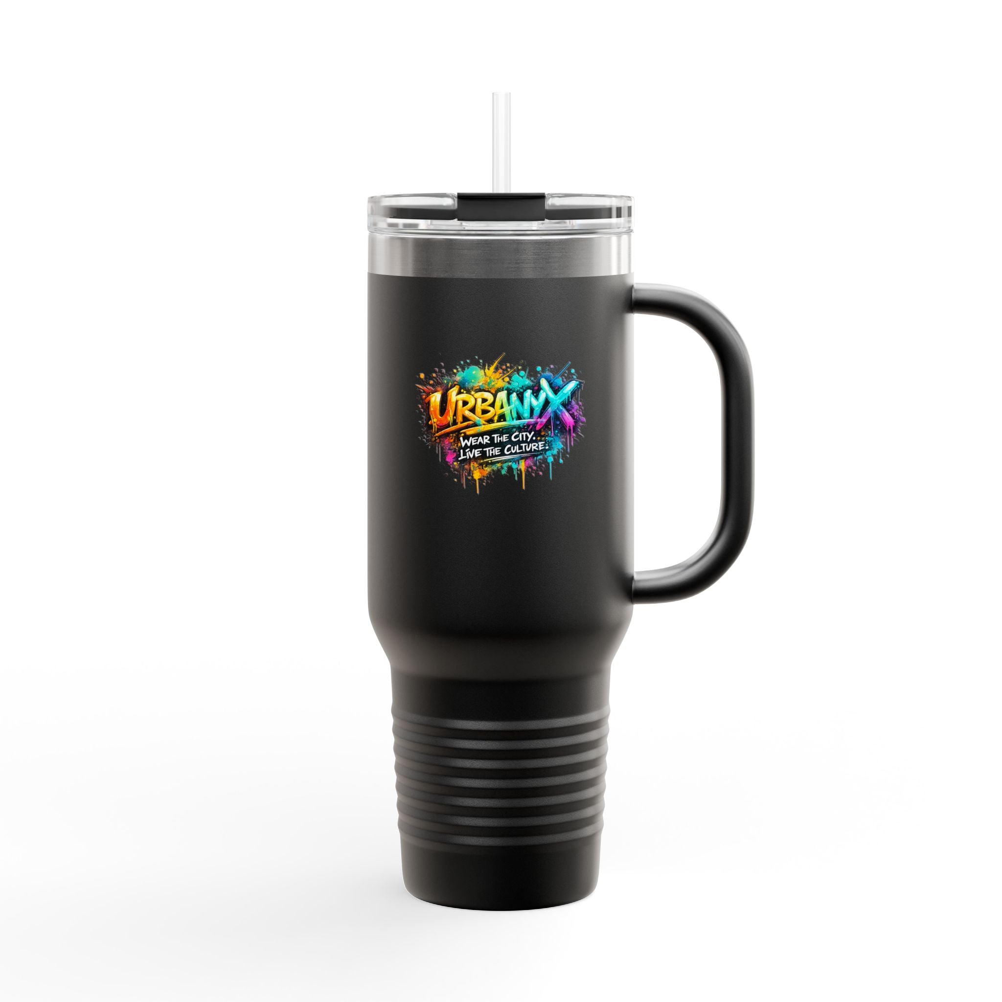 Urbanyx 40oz Insulated Travel Mug — Urban Graffiti 'Urban X' Colorful Logo