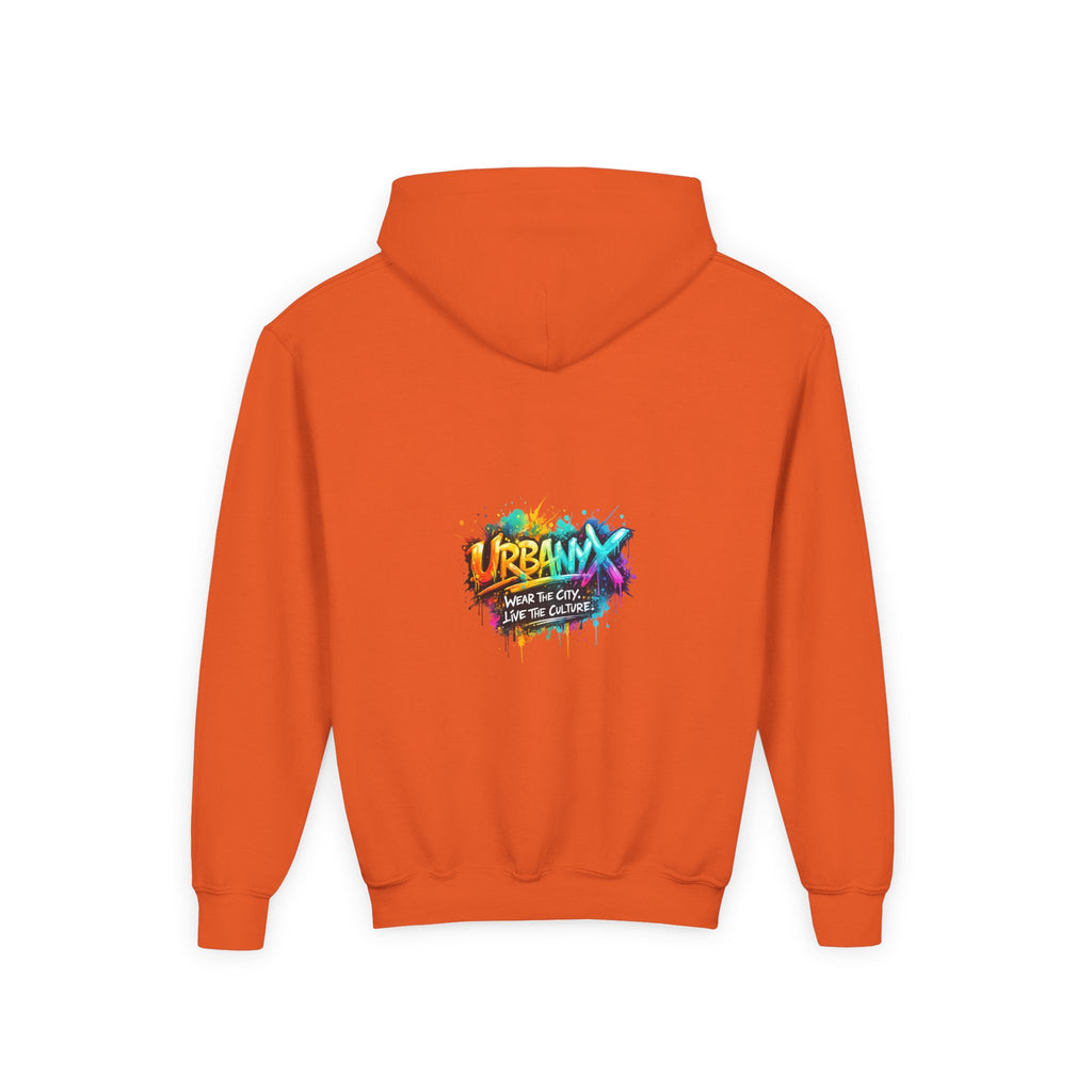 Urbanyx Youth Hoodie — UrbanX Graffiti Logo Sweatshirt (Color Splash)