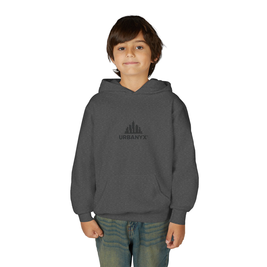 Urbanyx Kids Hoodie — UrbanX Logo Front & Colorful Graffiti Back Youth Sweatshirt