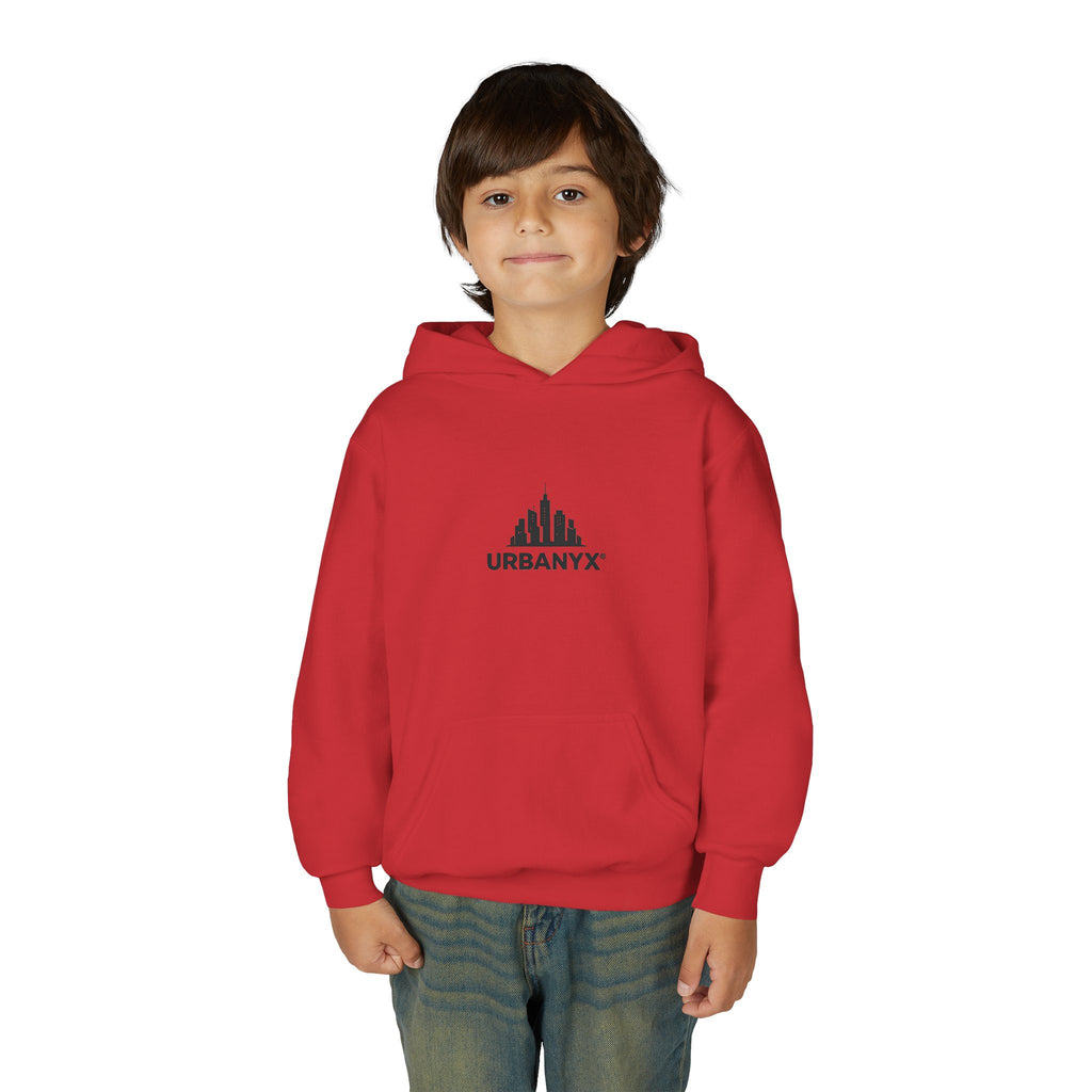 Urbanyx Kids Hoodie — UrbanX Logo Front & Colorful Graffiti Back Youth Sweatshirt