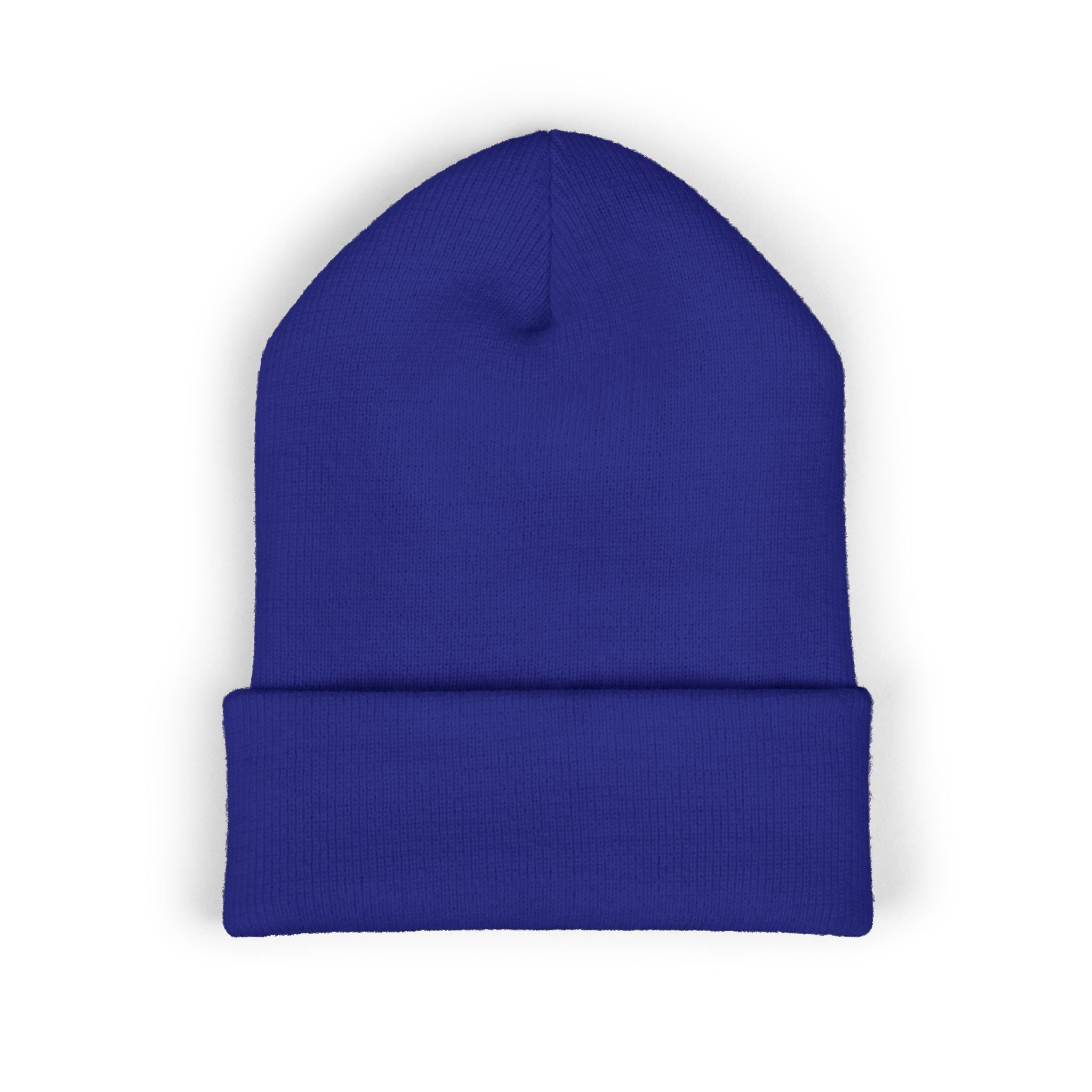 Urbanyx Embroidered Fire Patch Cuffed Beanie — Cozy White Knit Winter Hat