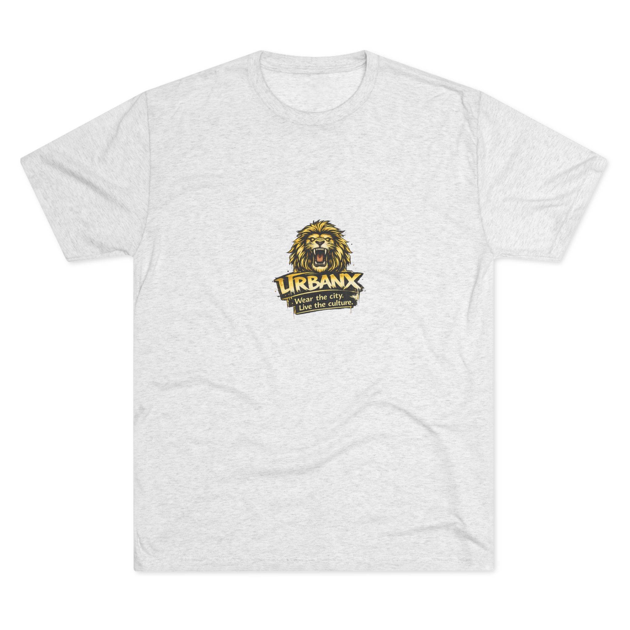 UrbanyX Lion Emblem Tee — "URBANX" Vintage Lion Logo Crew Shirt