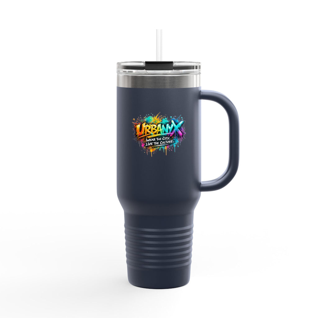 Urbanyx 40oz Insulated Travel Mug — Urban Graffiti 'Urban X' Colorful Logo