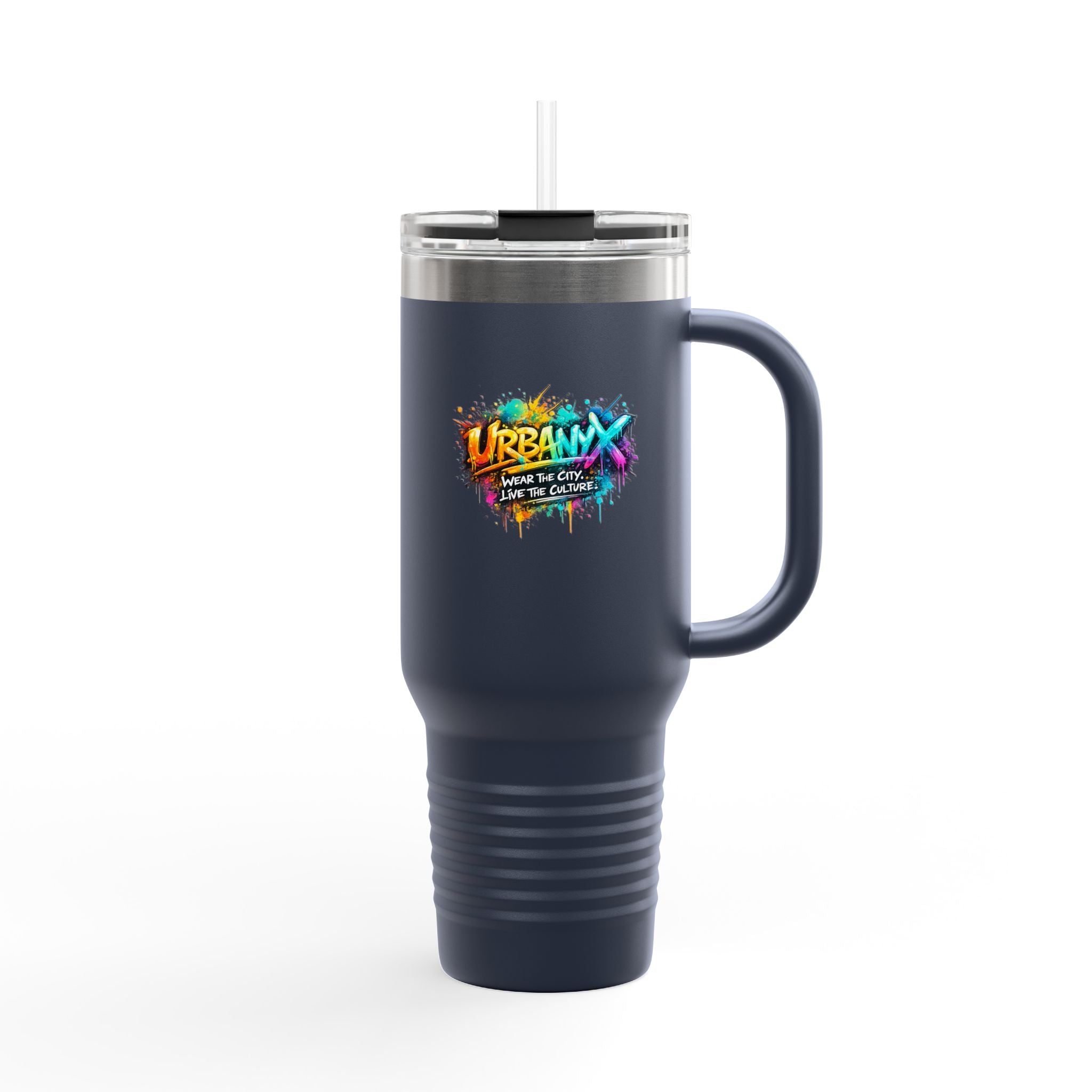 Urbanyx 40oz Insulated Travel Mug — Urban Graffiti 'Urban X' Colorful Logo