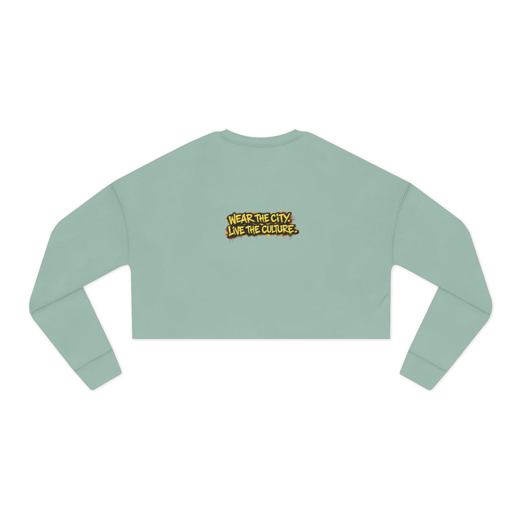 Cropped Sweatshirt — 'Wear the City, Live the Culture' Urban Graphic