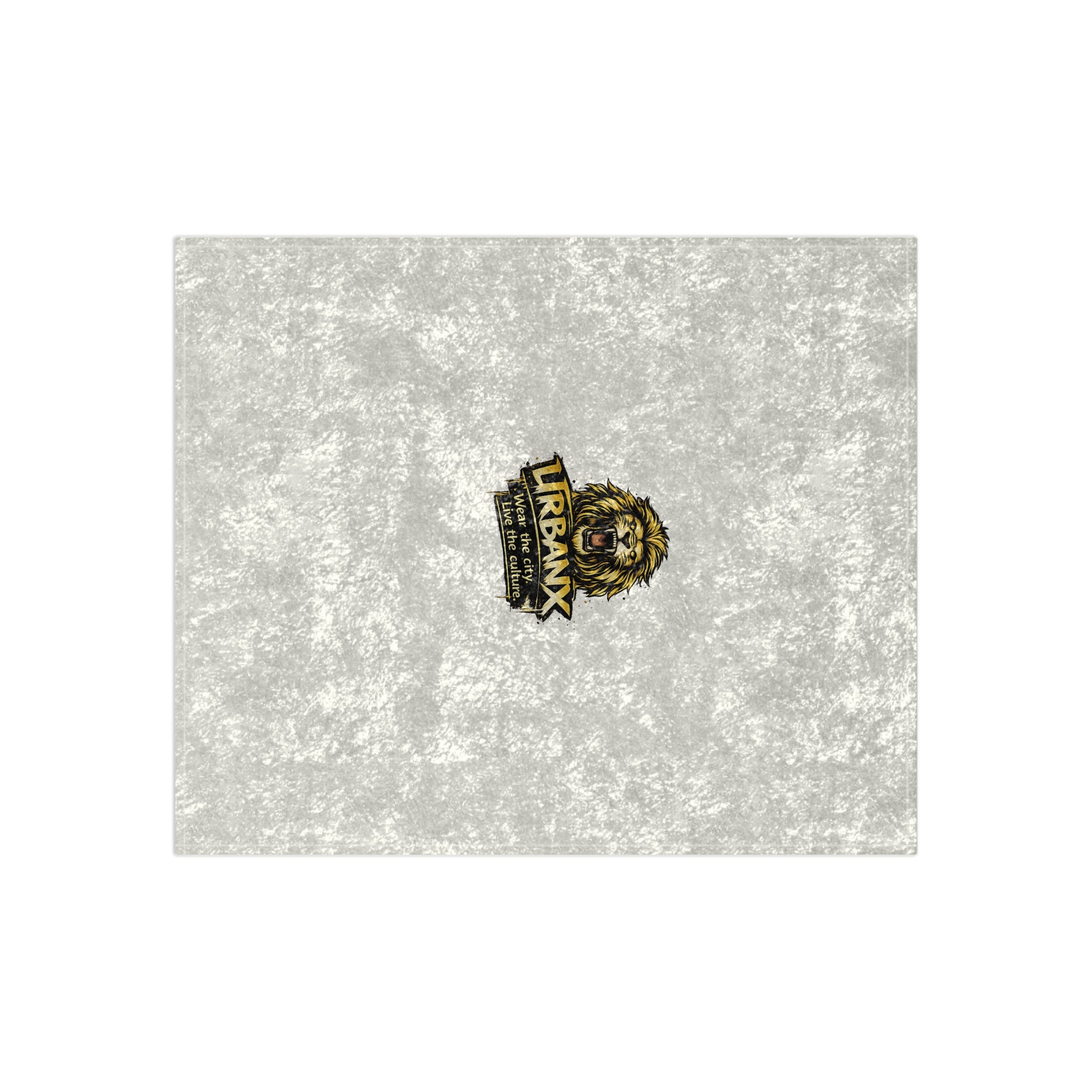 Urbanyx Crushed Velvet Blanket with UrbanX Lion Logo — Luxe Soft Throw for Living Room, Dorm & Gift