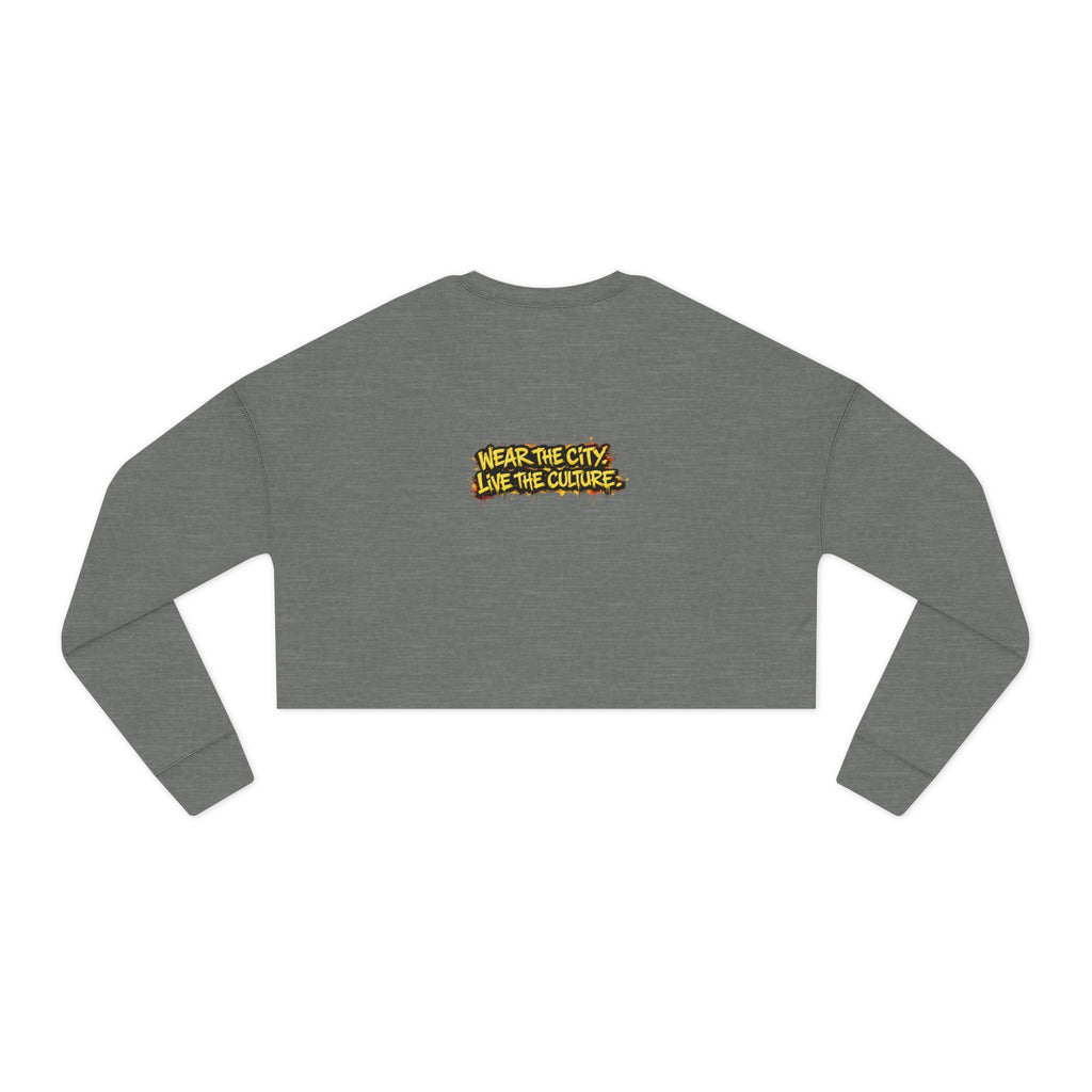 Cropped Sweatshirt — 'Wear the City, Live the Culture' Urban Graphic