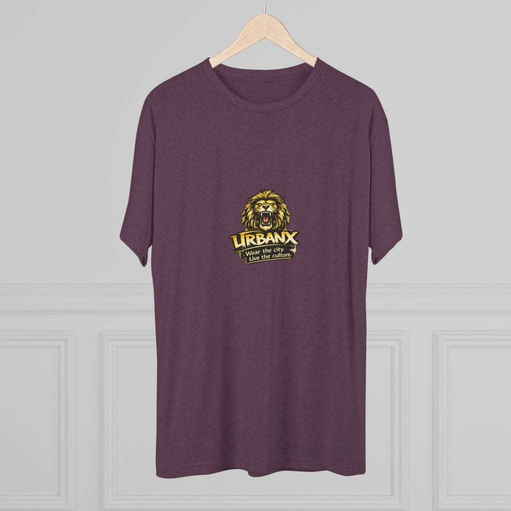 UrbanyX Lion Emblem Tee — "URBANX" Vintage Lion Logo Crew Shirt