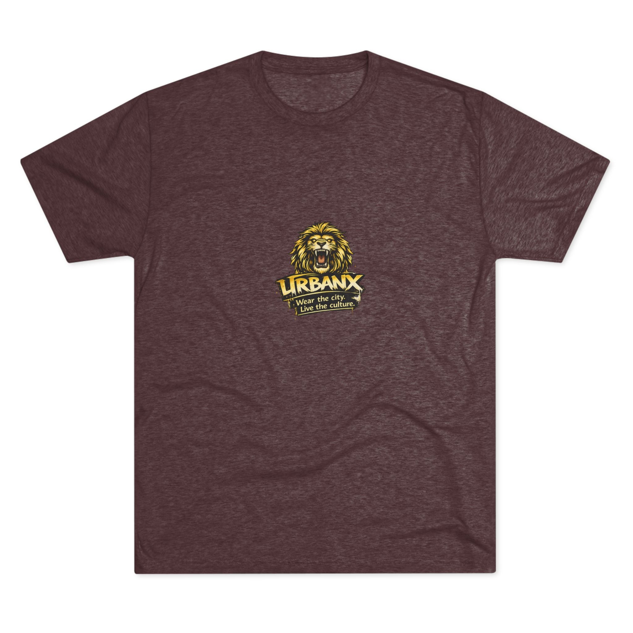 UrbanyX Lion Emblem Tee — "URBANX" Vintage Lion Logo Crew Shirt