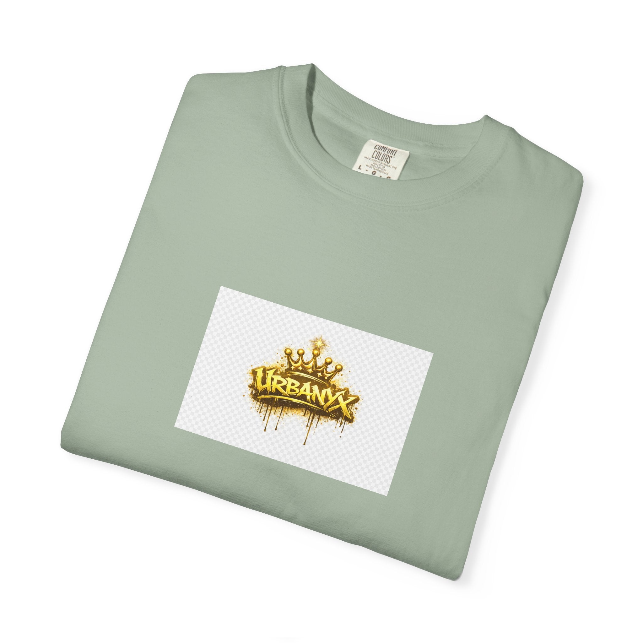 Crowned Urbanaxy Logo T-Shirt — Gold Drip Streetwear Tee