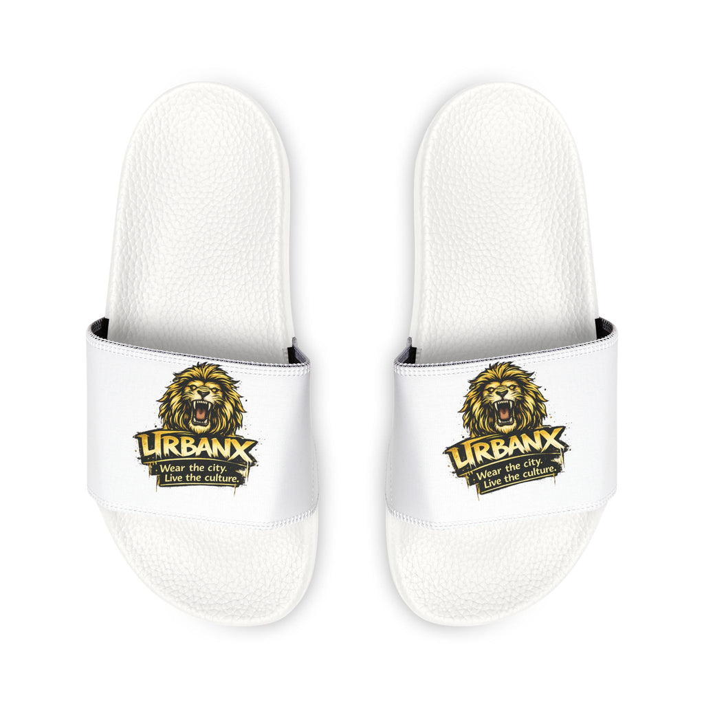 Men's Logo Slide Sandals — Removable Strap Athletic Pool Slides