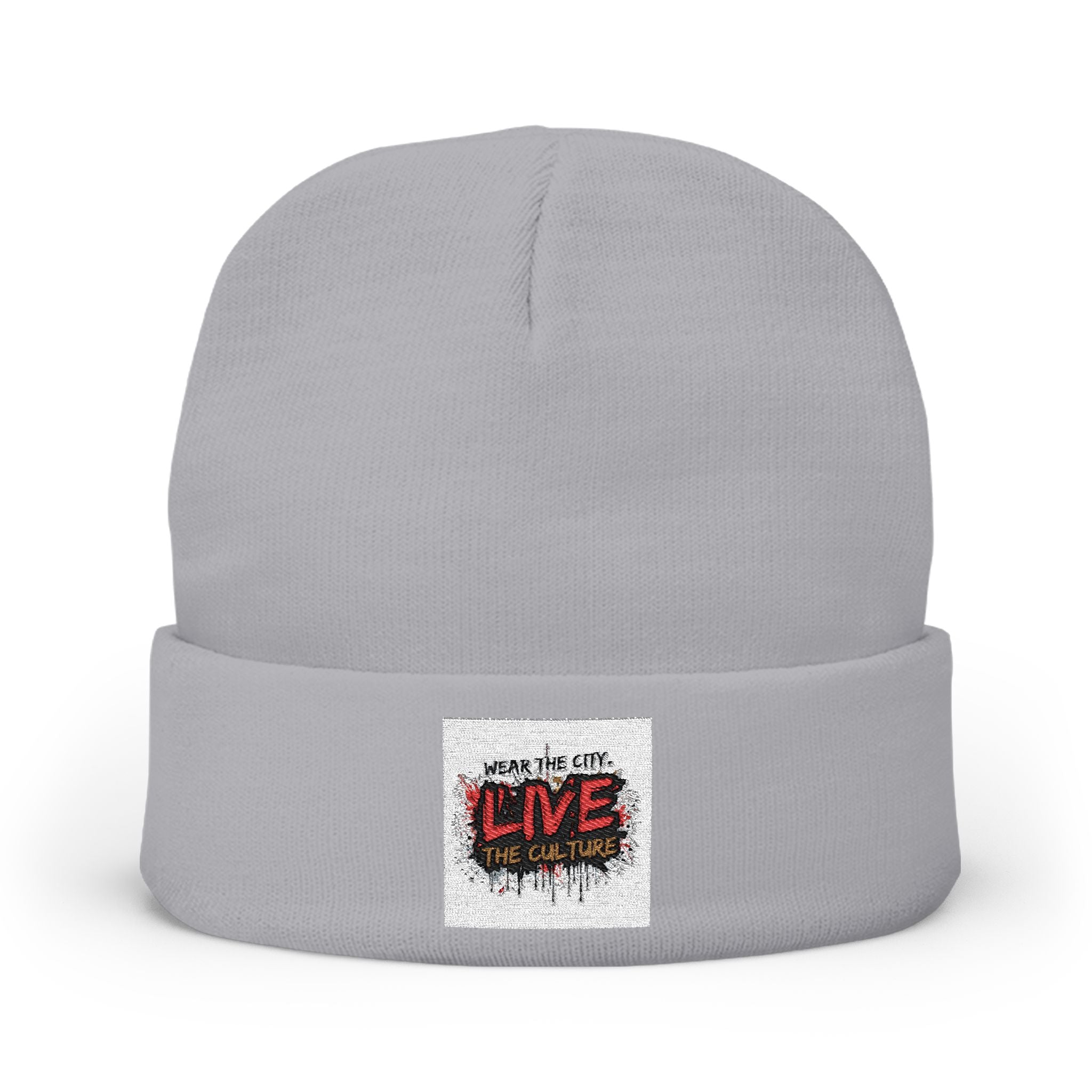 Embroidered 'Live the Culture' Knit Beanie – Urban Streetwear Winter Hat