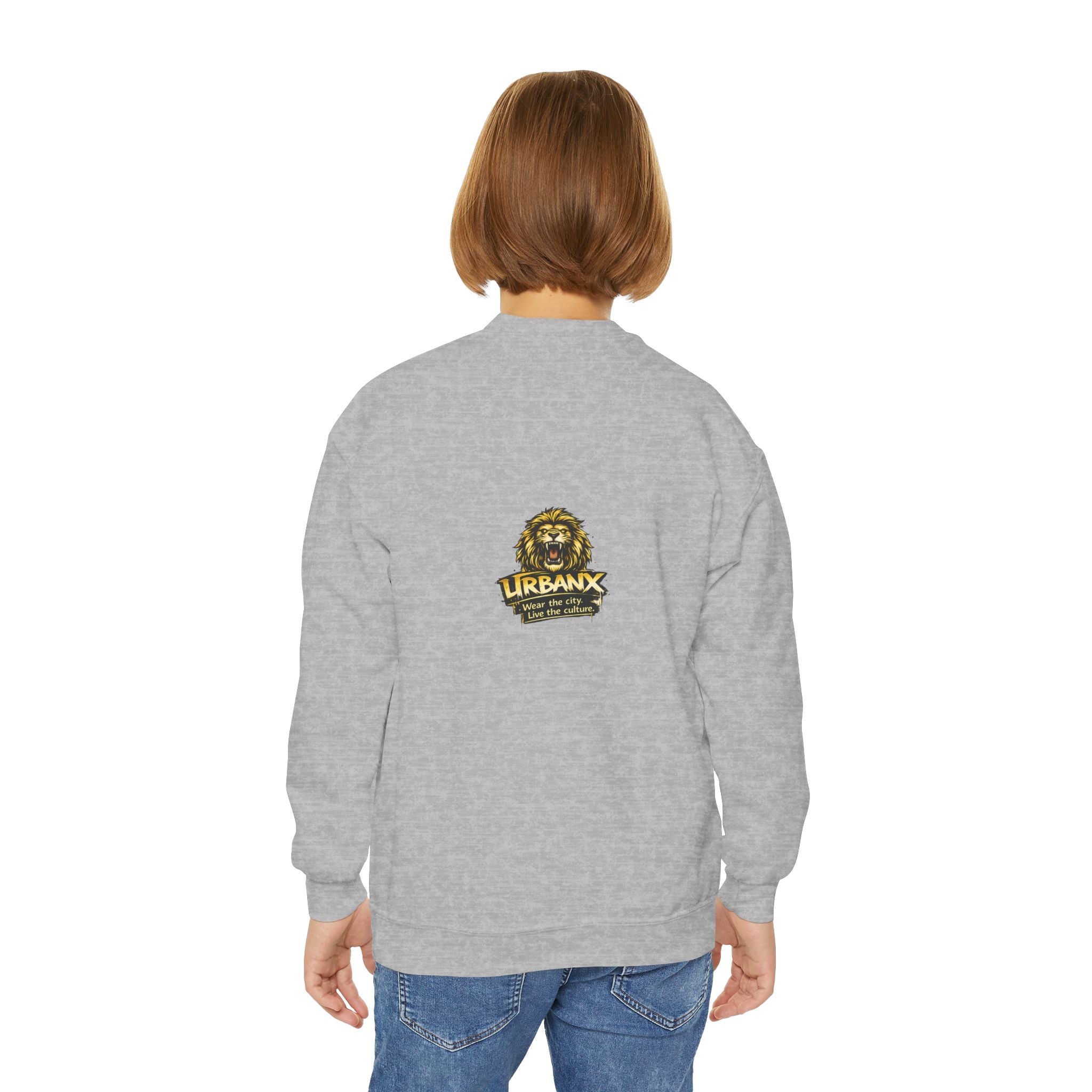 Urbanyx Youth Crewneck Sweatshirt - Colorful Urban Graffiti Logo Crew