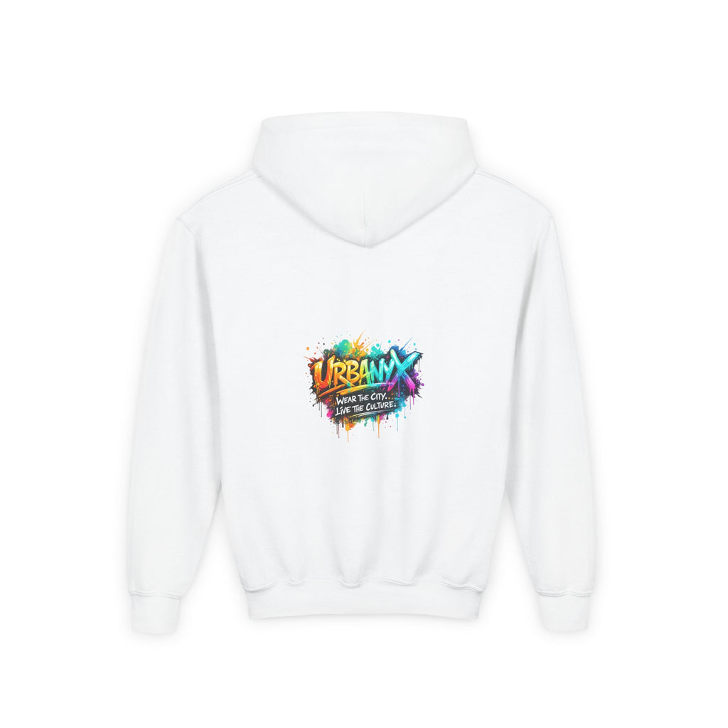 Urbanyx Youth Hoodie — UrbanX Graffiti Logo Sweatshirt (Color Splash)